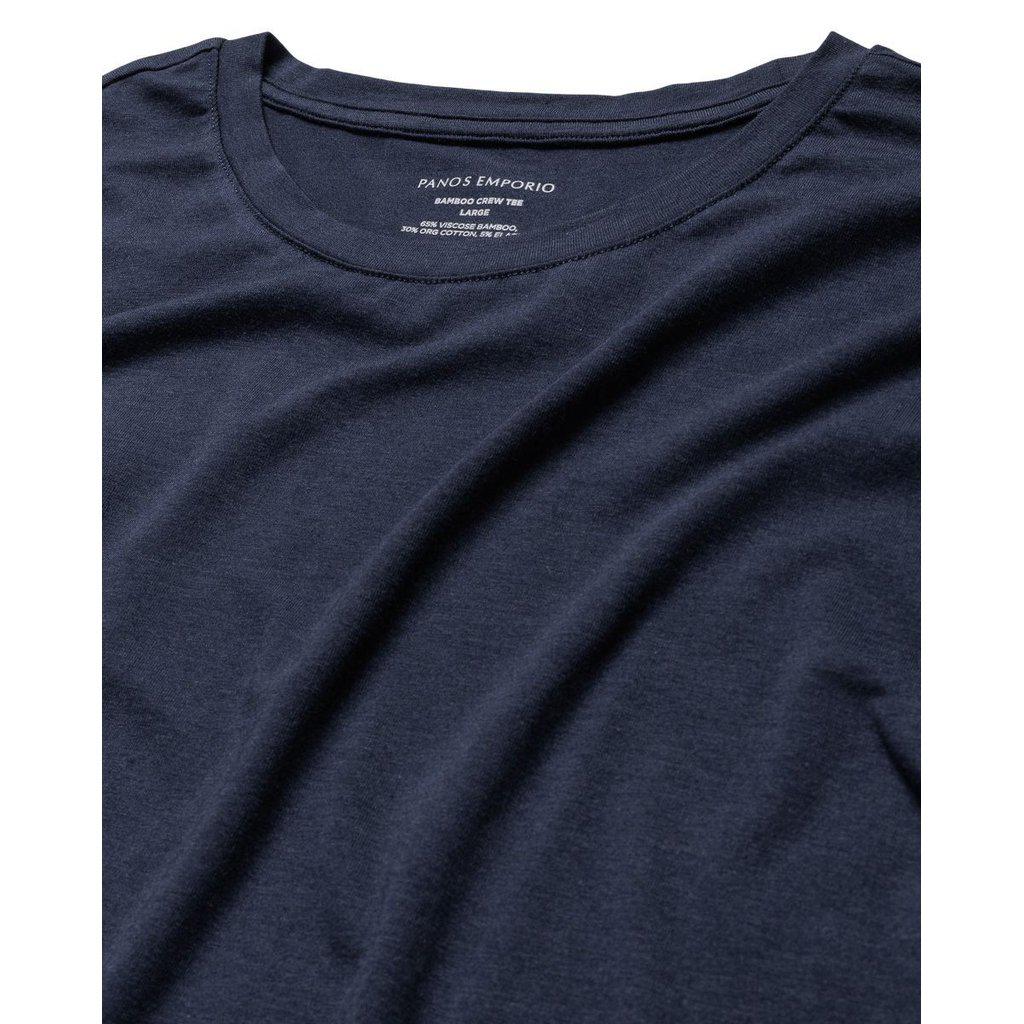 Bamboo Cotton T-shirt Crewneck Navy - Image 3