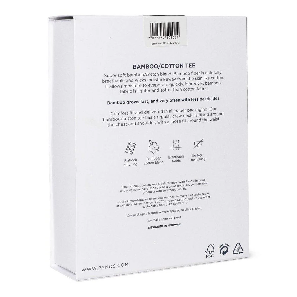 Bamboo Cotton T-shirt Crewneck White - Image 6