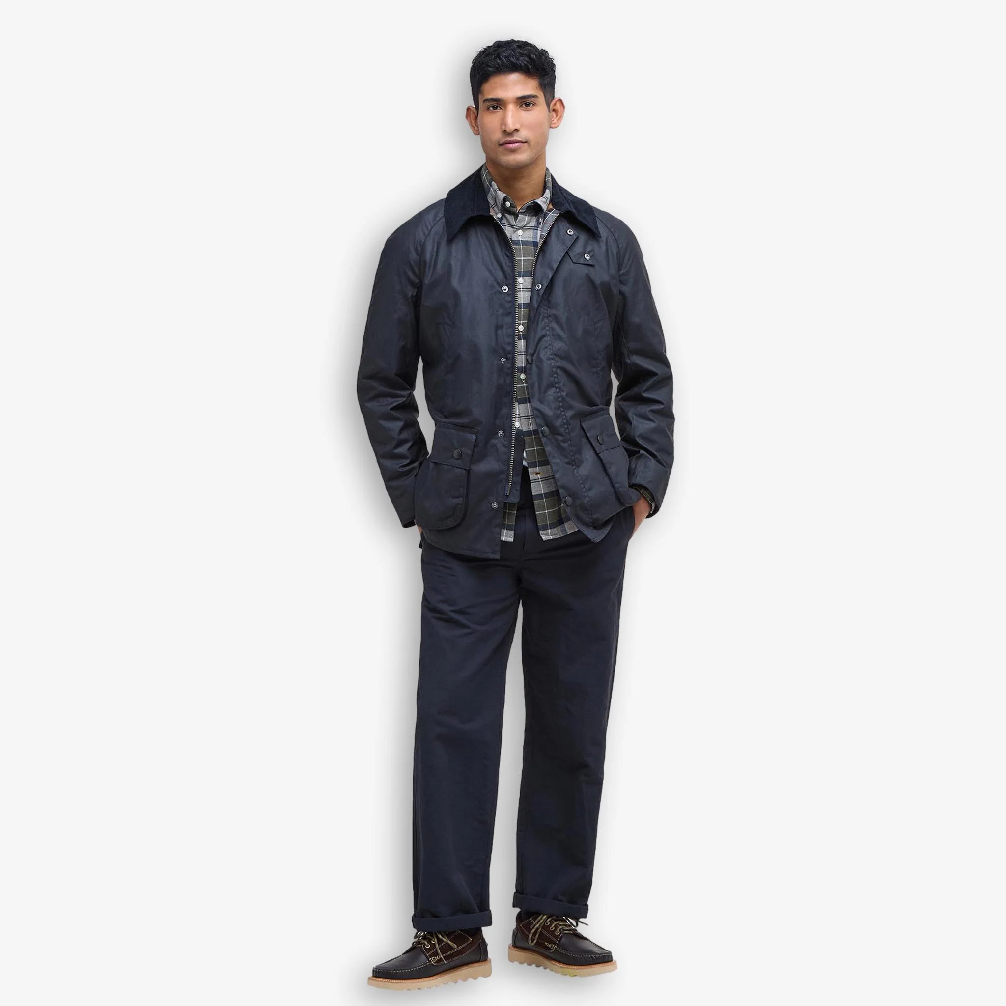 Ashby Wax Jacket Navy - Image 4