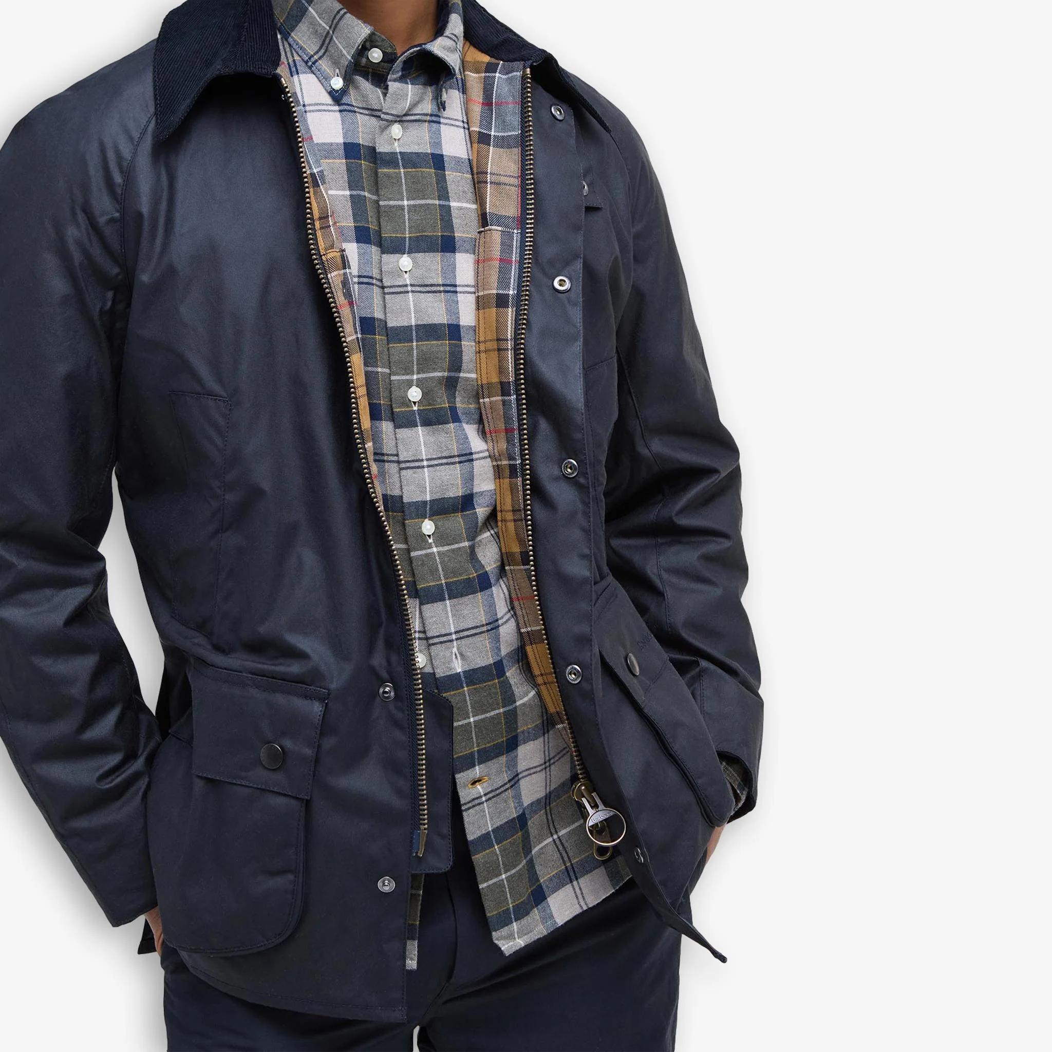 Ashby Wax Jacket Navy - Image 8