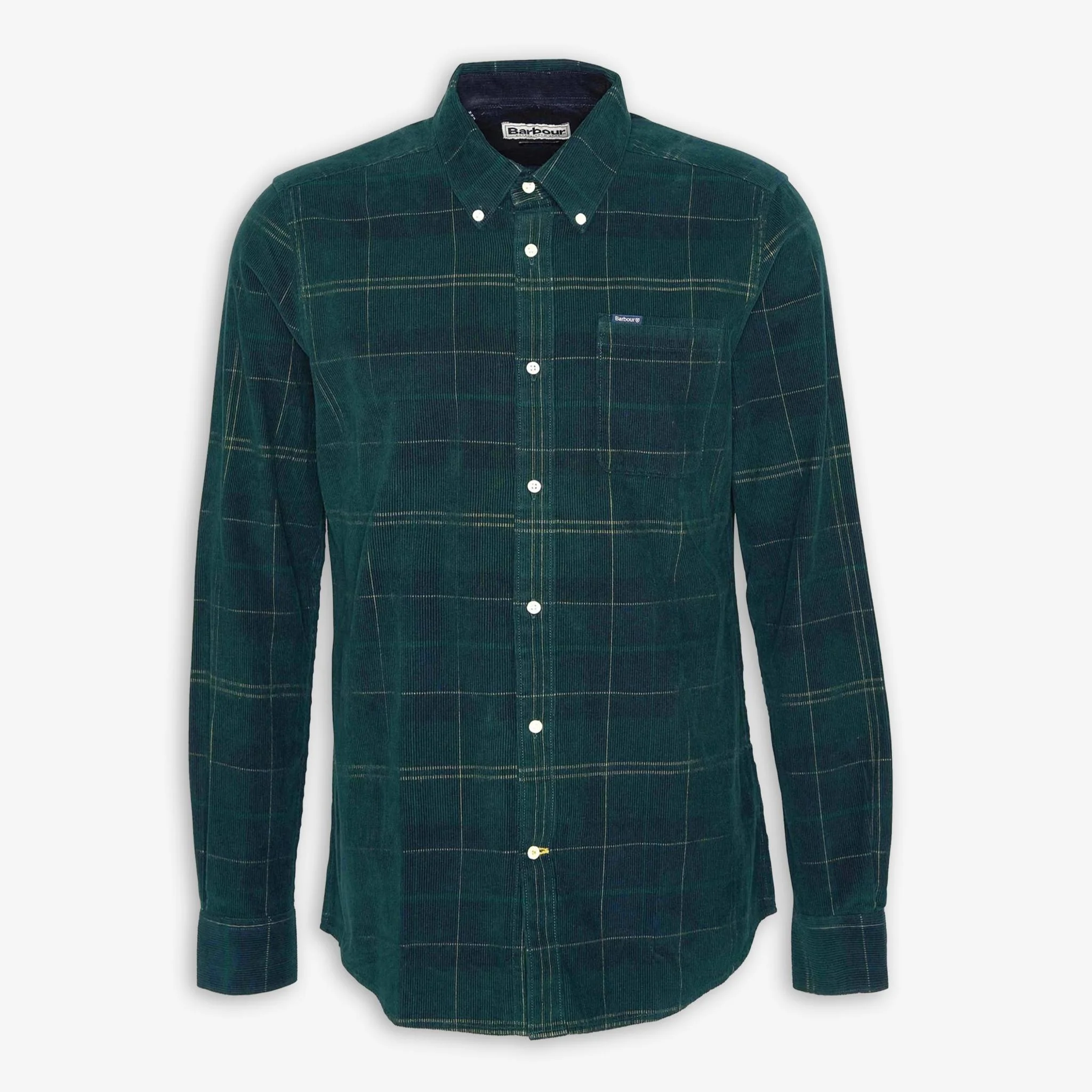 Blair Tailored Tartan Cord Shirt Green