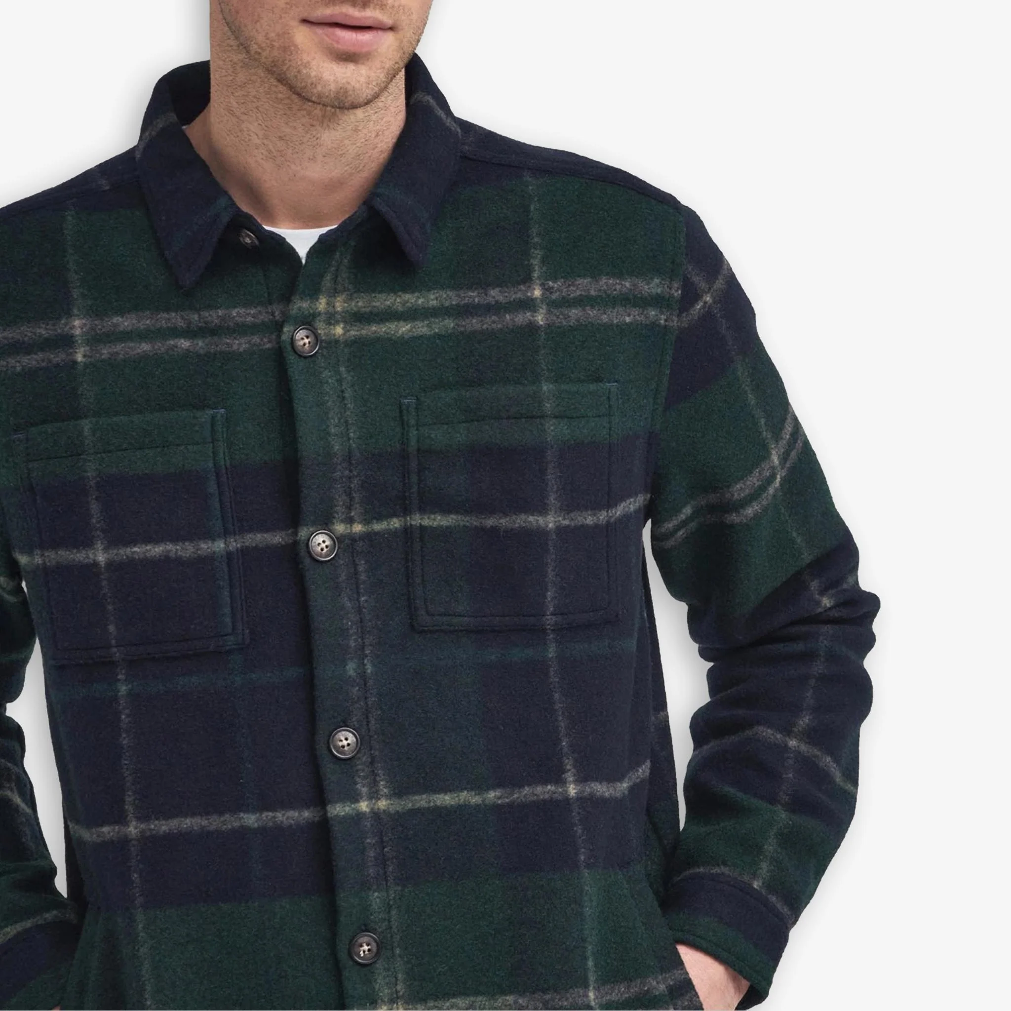 Chapter Checked Overshirt Green - Image 4