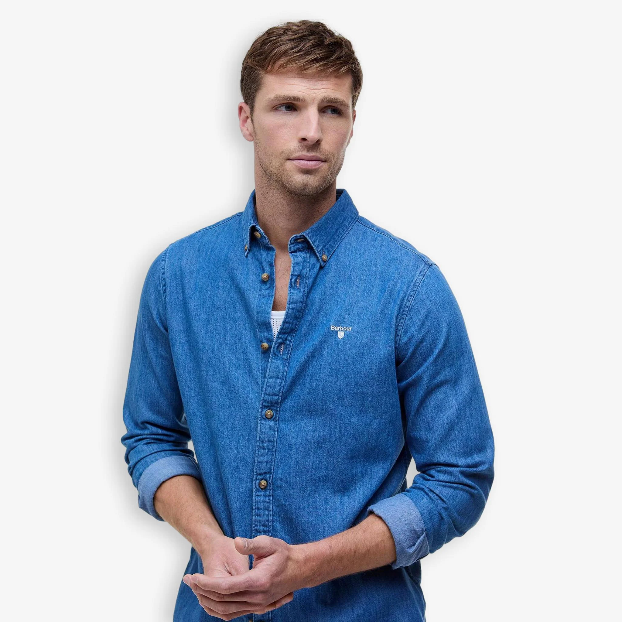 Denim Crest Shirt Chambray Blue - Image 5