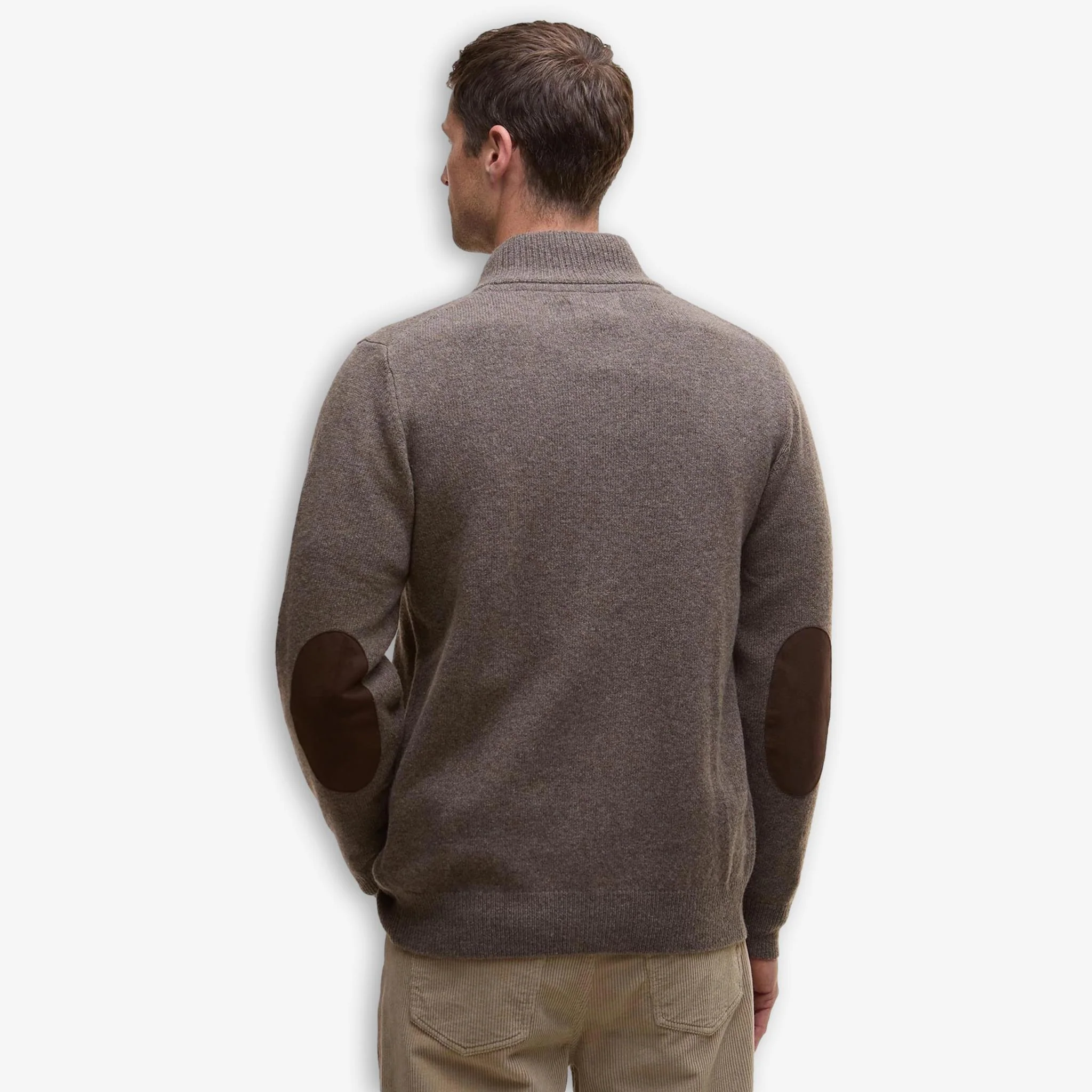 Essential Patch Zip Through Cardigan Brown - Image 3