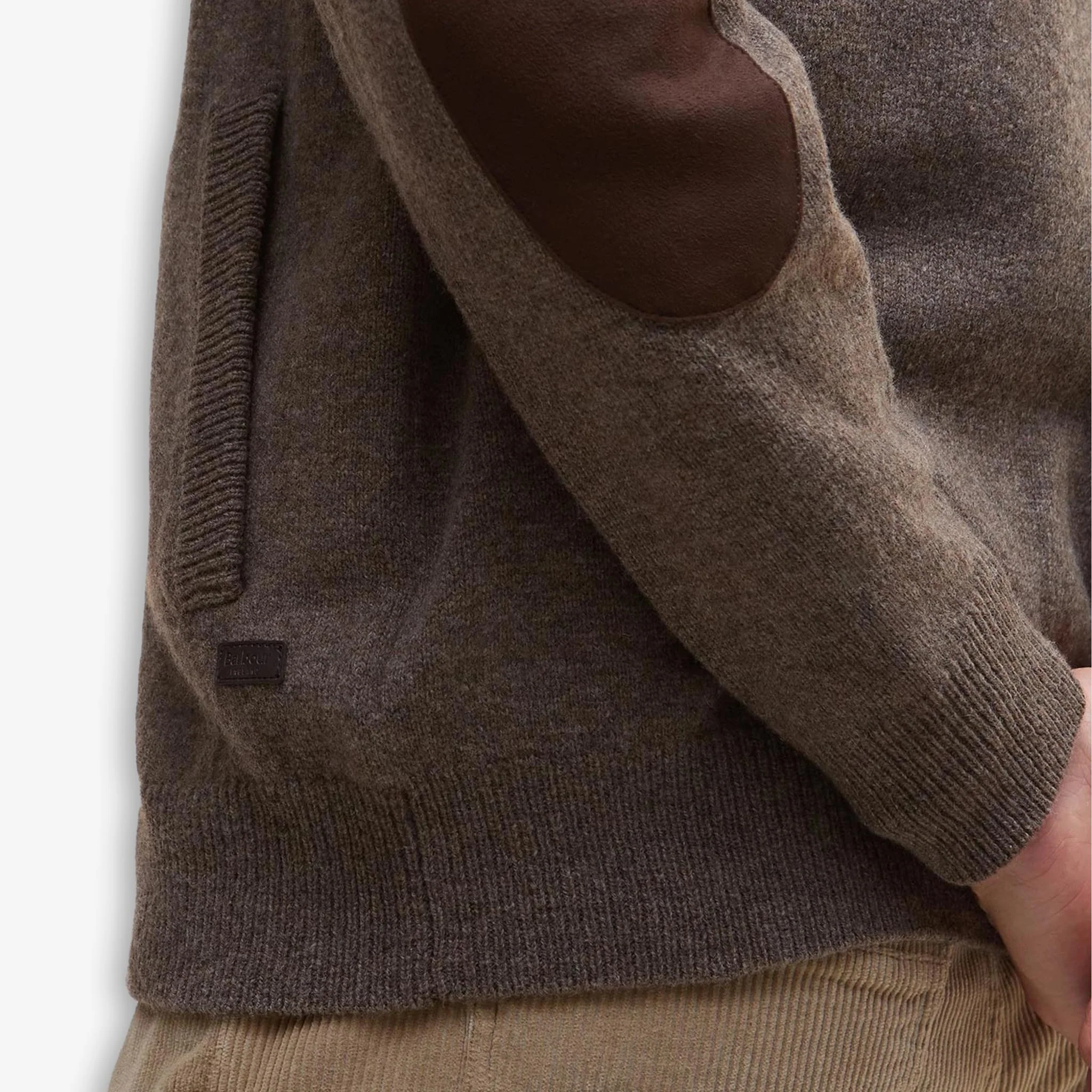 Essential Patch Zip Through Cardigan Brown - Image 7