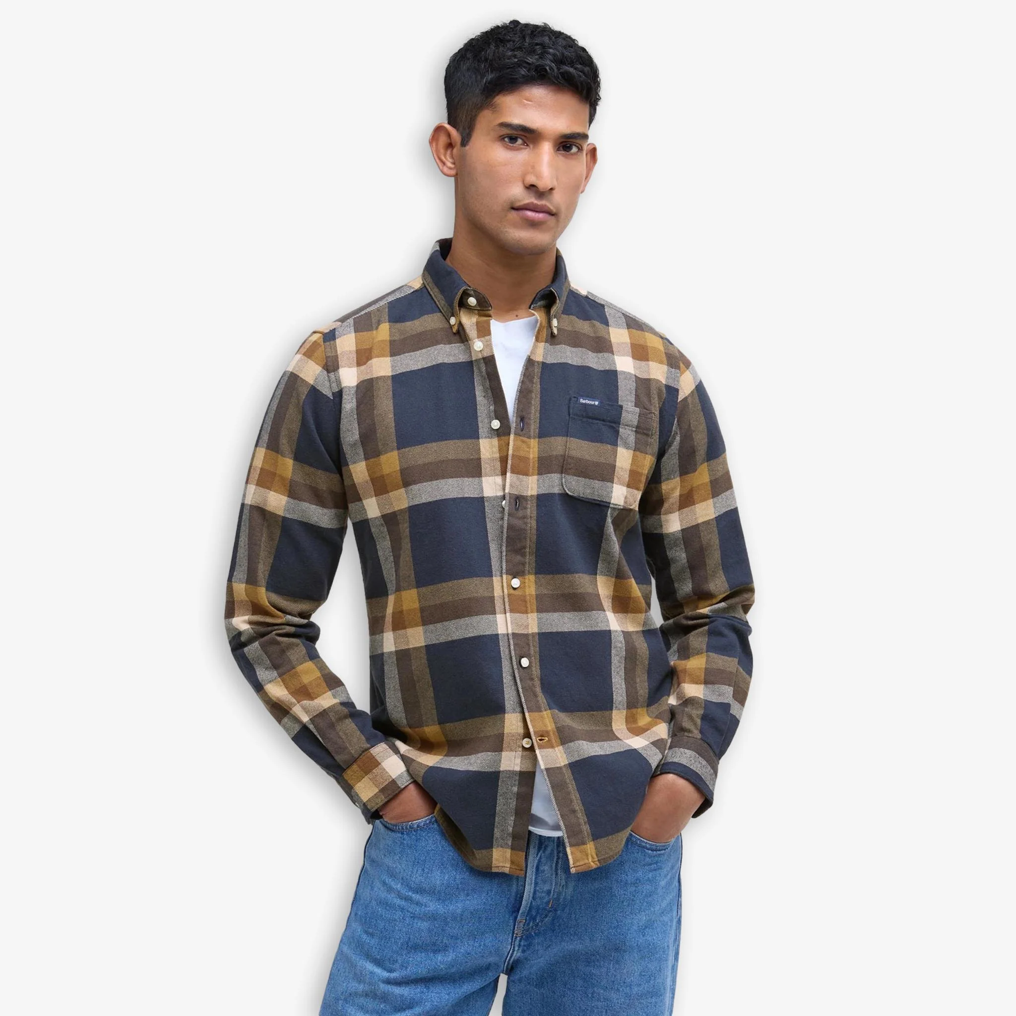Folley Tailored Checked Shirt Navy - Image 2