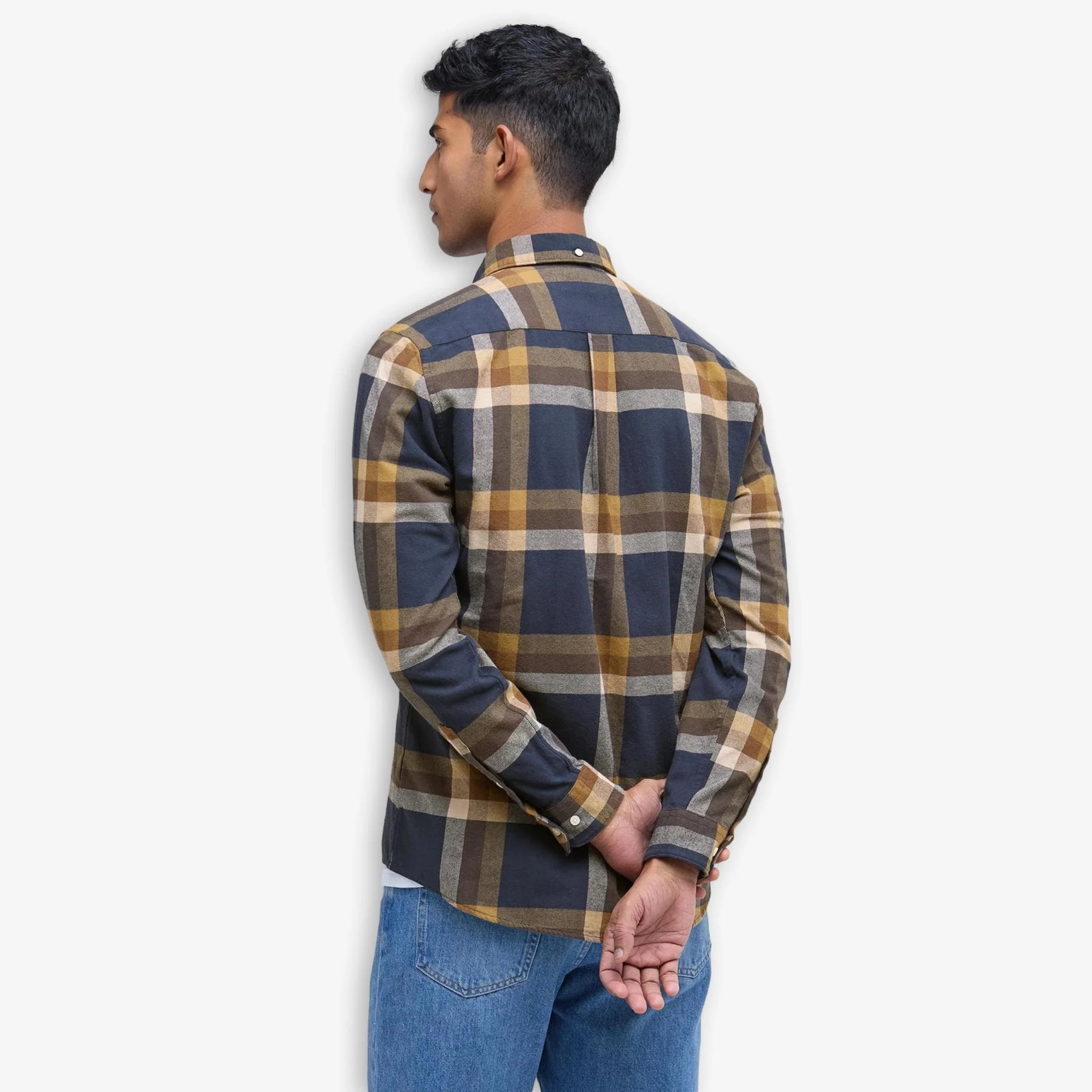 Folley Tailored Checked Shirt Navy - Image 3