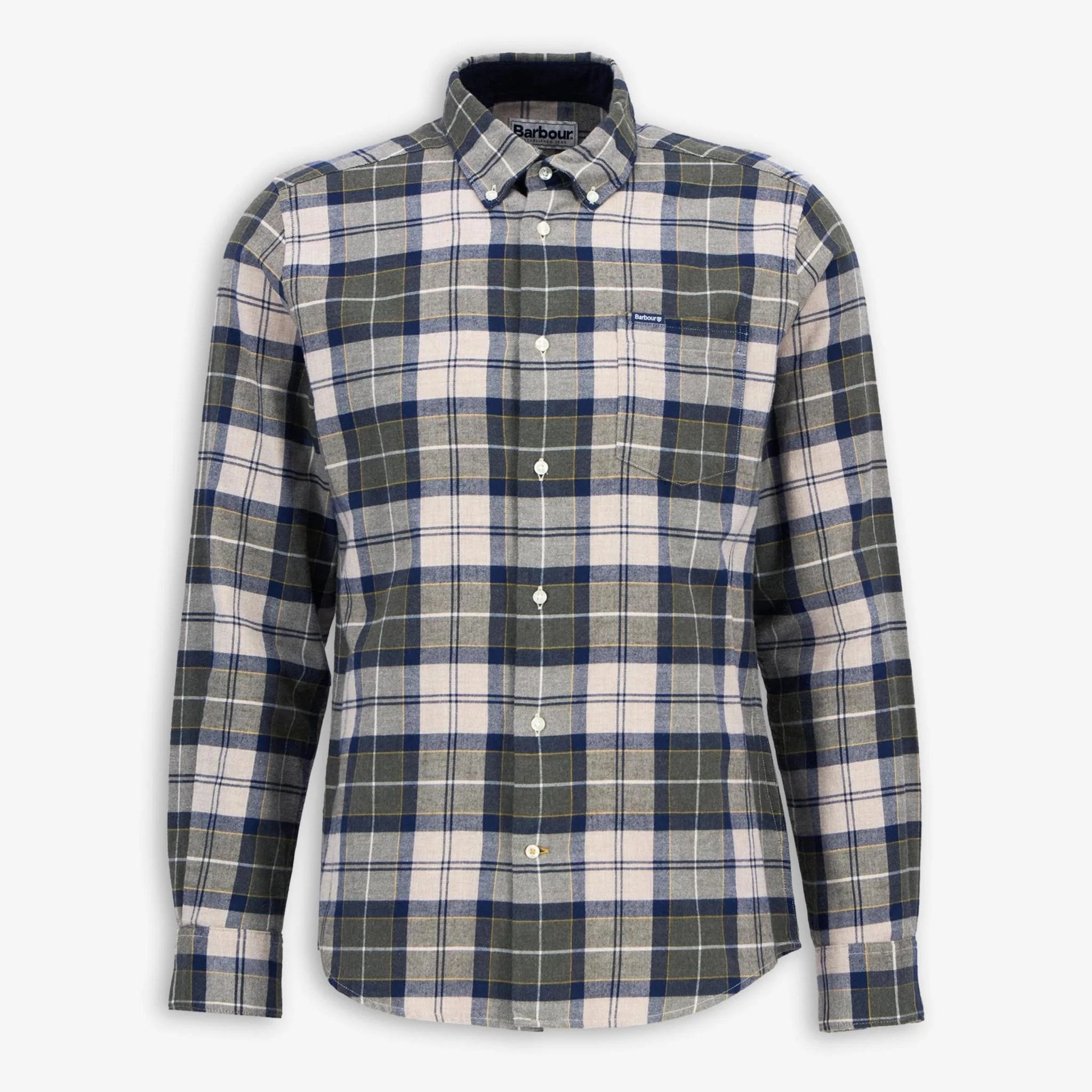 Fortrose Tailored Tartan Flannel Shirt Forest Mist