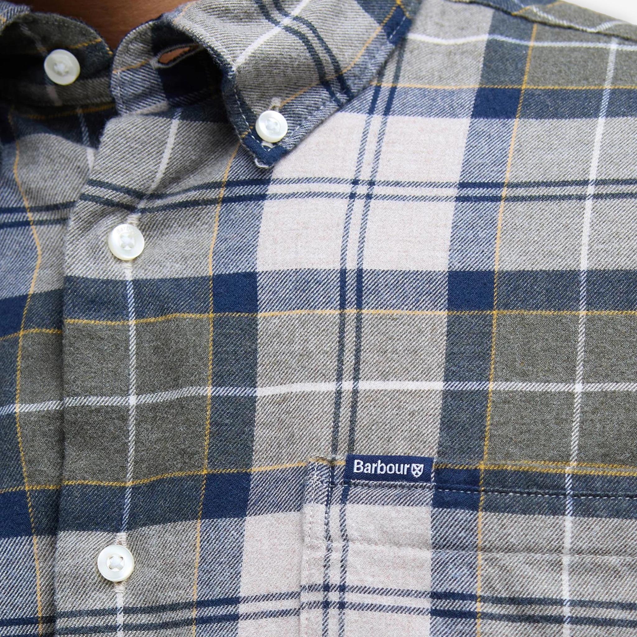 Fortrose Tailored Tartan Flannel Shirt Forest Mist - Image 6