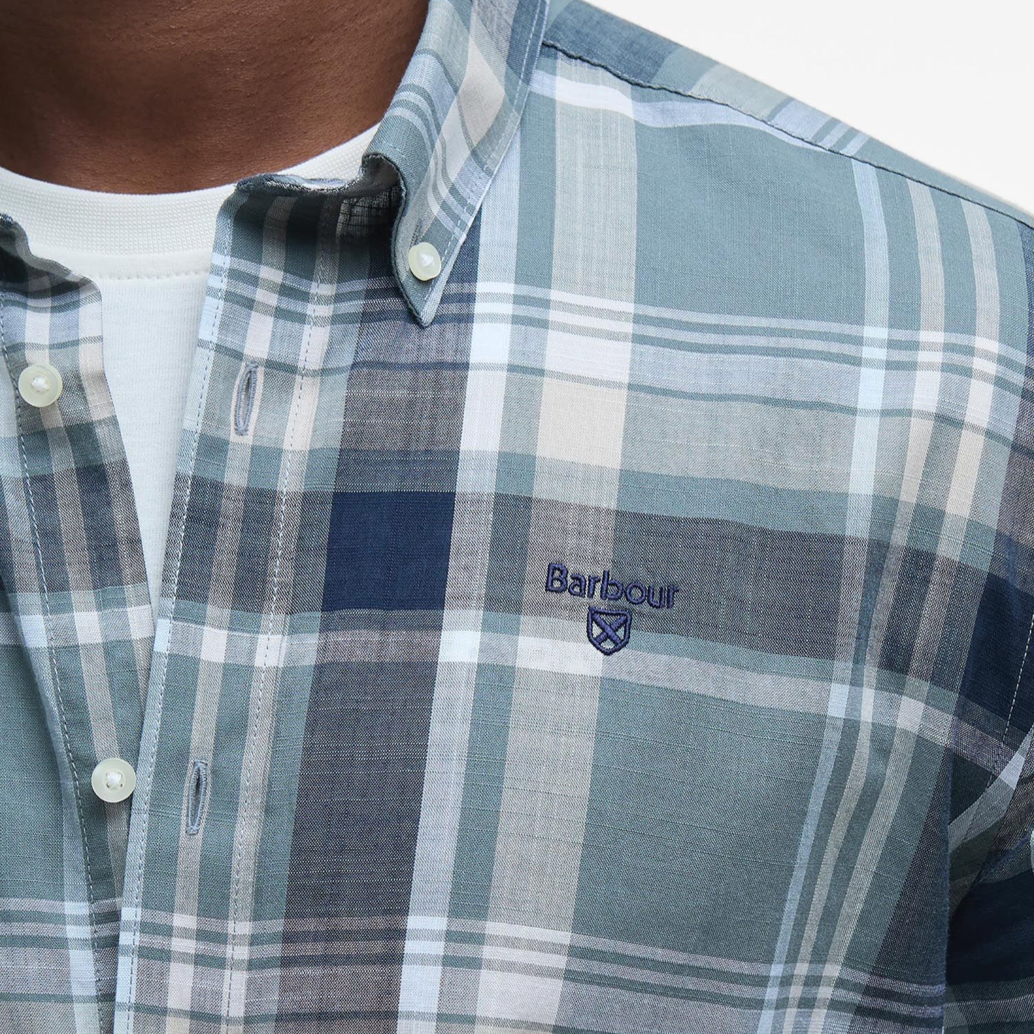 Kidd Tailored Checked Cotton Shirt Green - Image 6