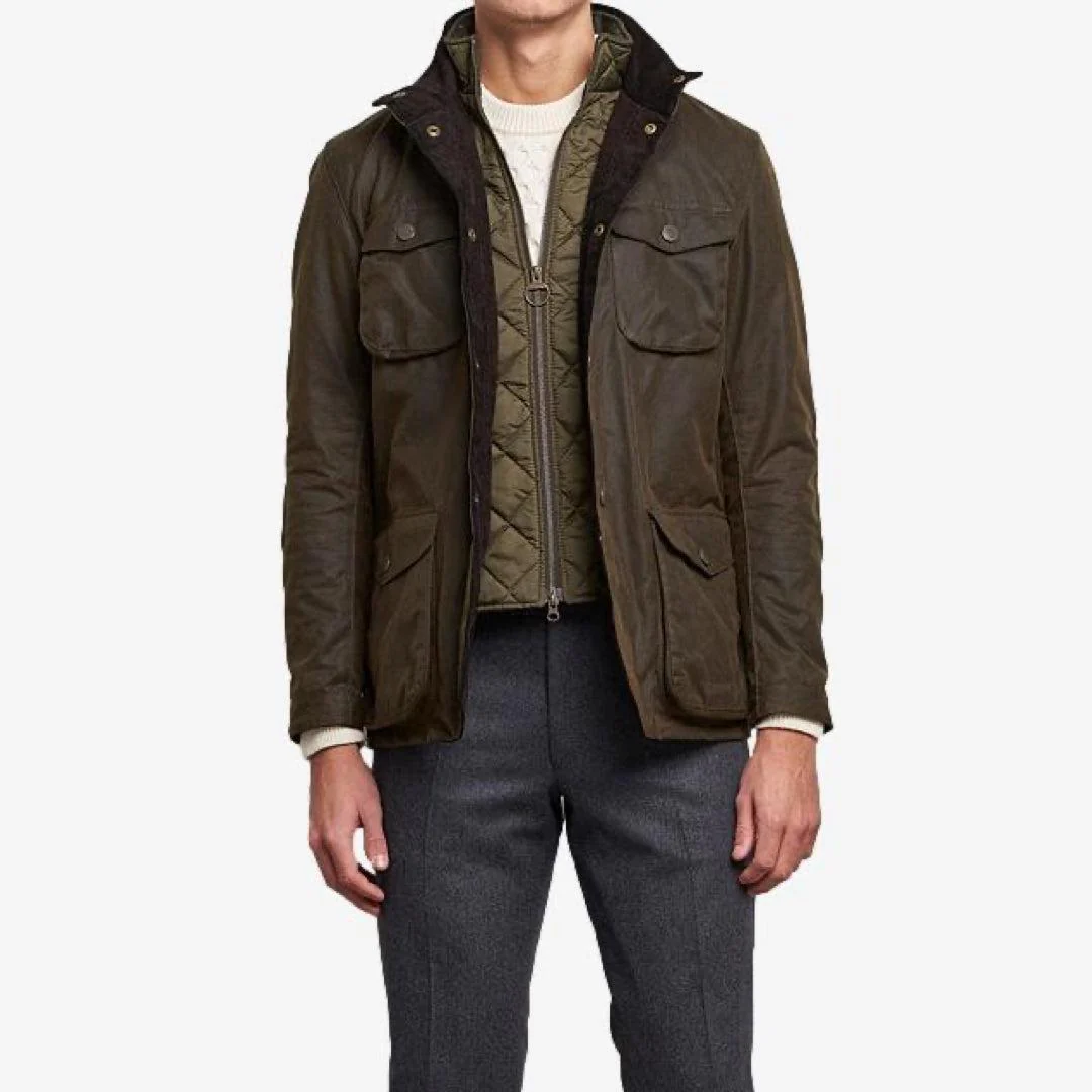 Ogston Wax Jacket Olive - Image 9