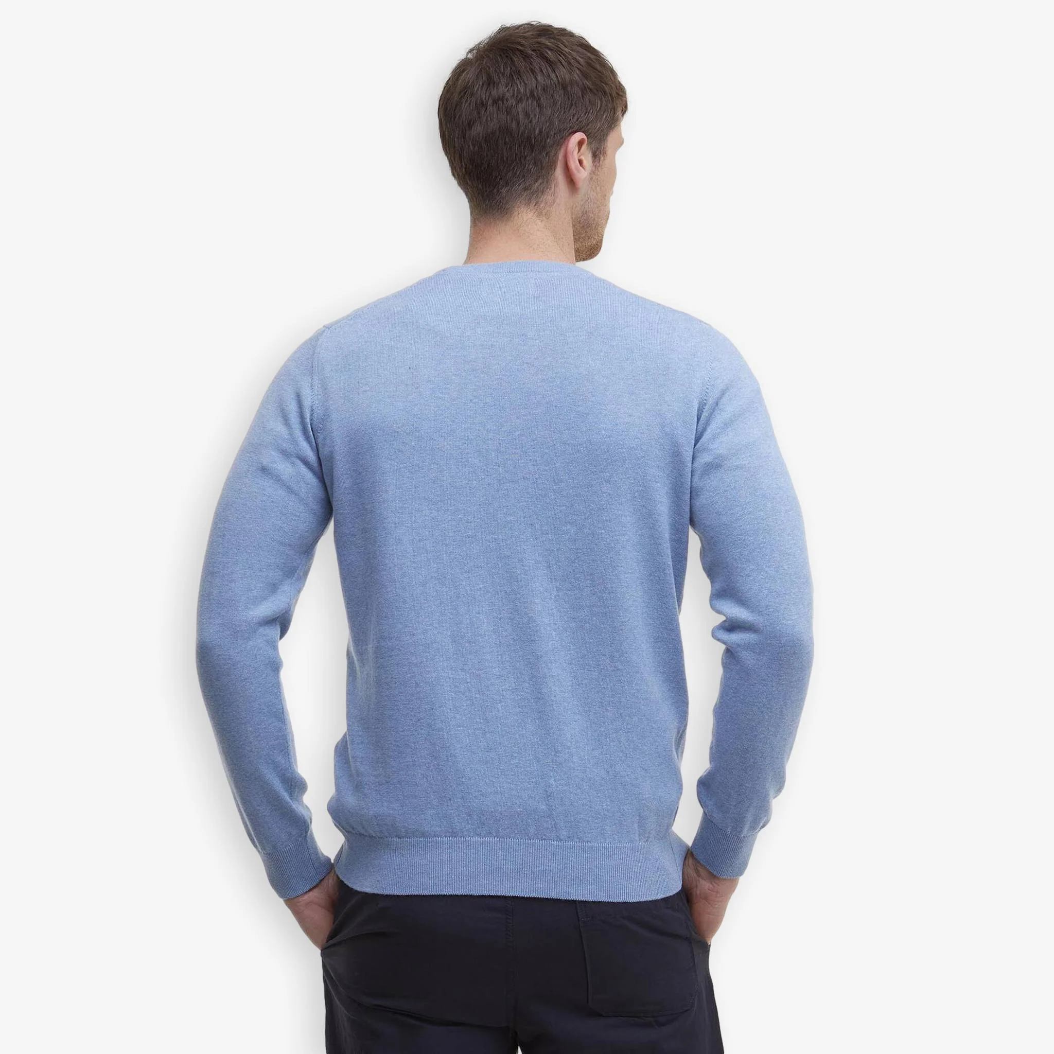 Pima Cotton Crewneck Sweater Blue - Image 3