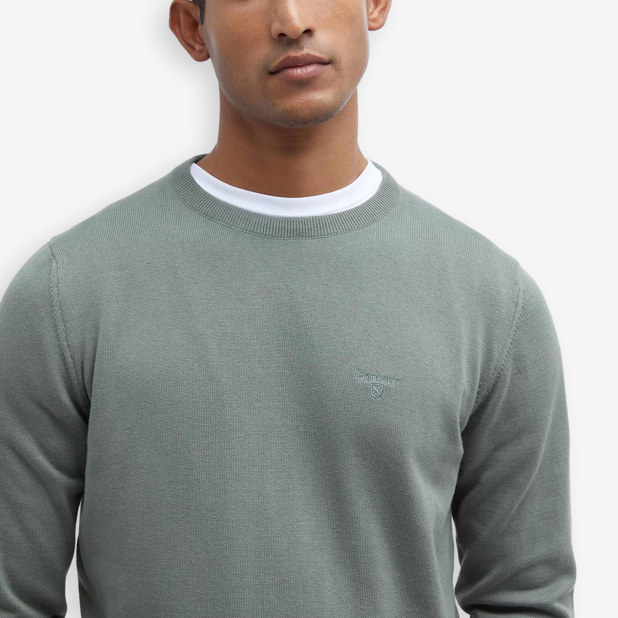 Pima Cotton Crewneck Sweater Green - Image 5