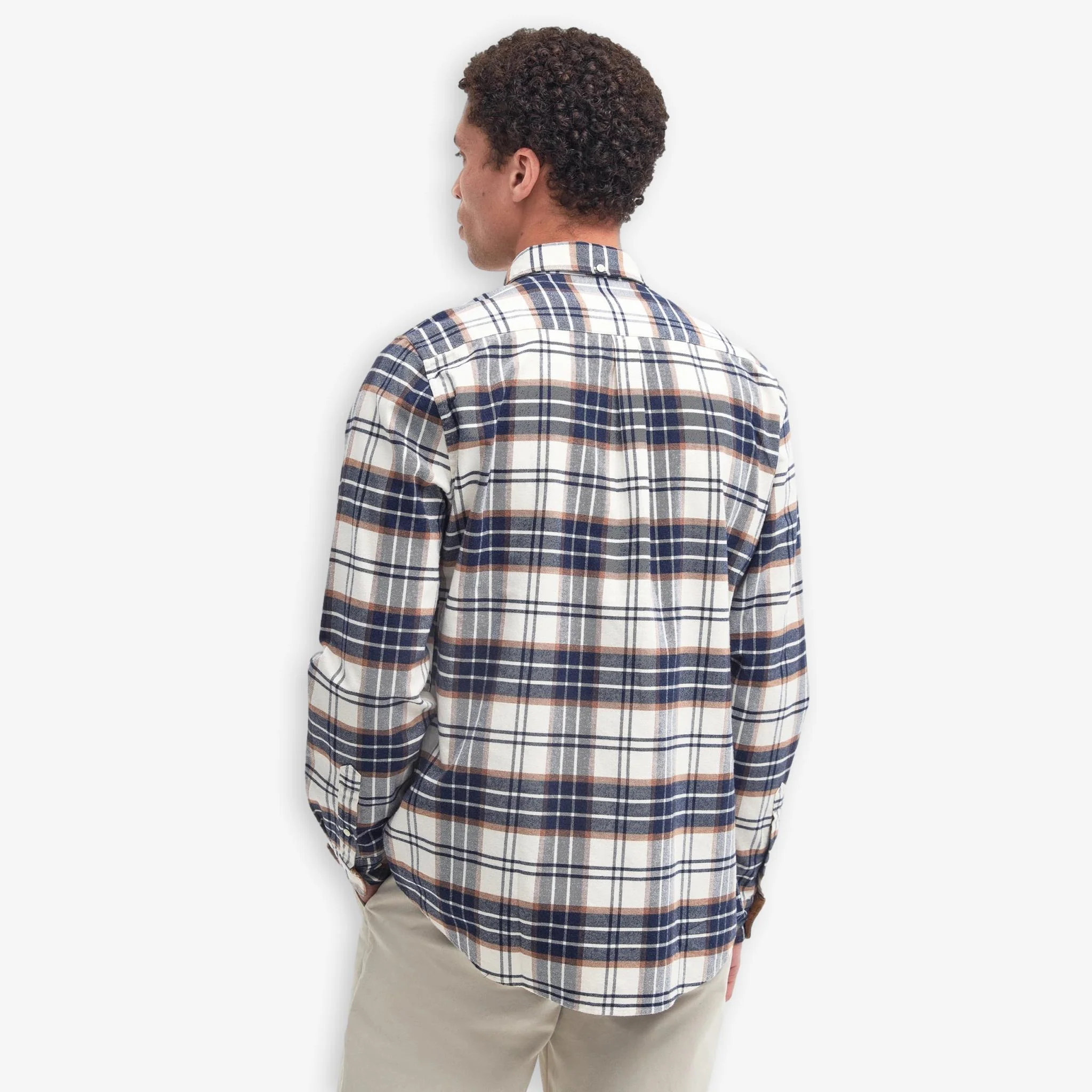 Portdown Twill Check Shirt Ecru - Image 3