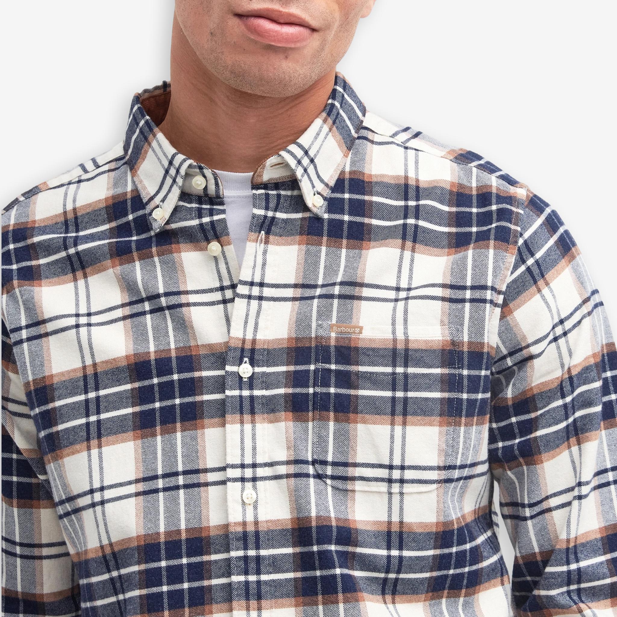 Portdown Twill Check Shirt Ecru - Image 5