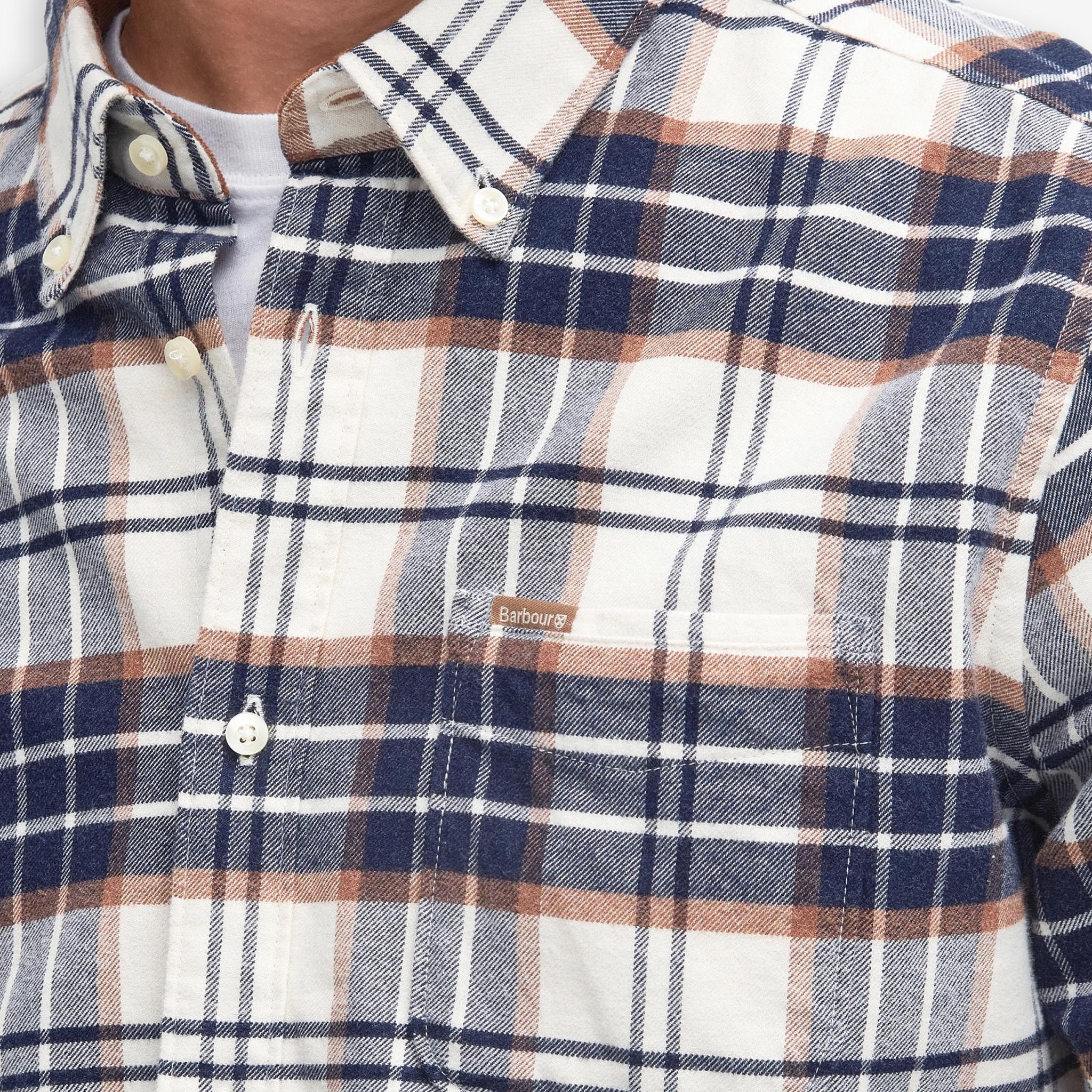 Portdown Twill Check Shirt Ecru - Image 7