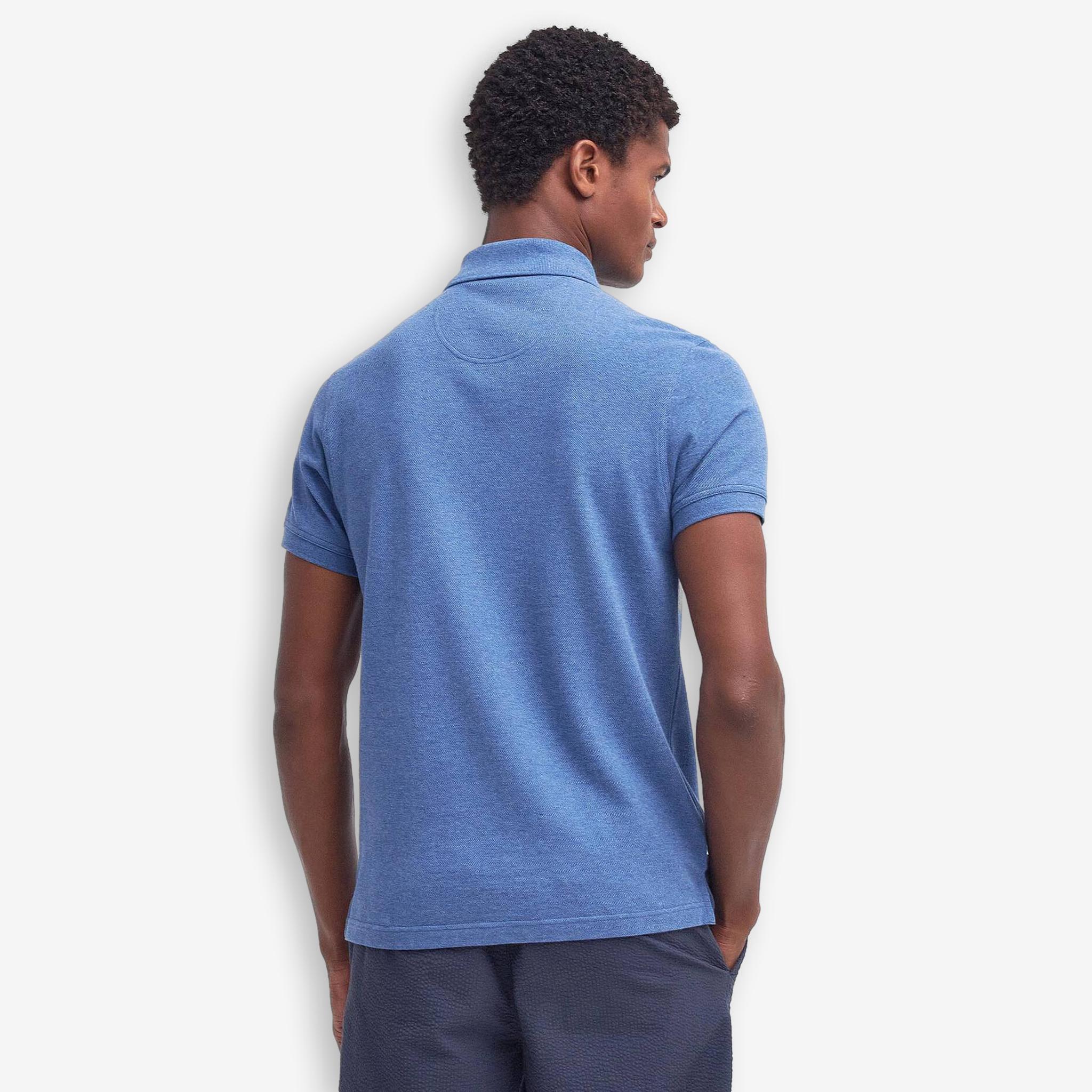 Tartan Pique Polo Chambray Blue - Image 3