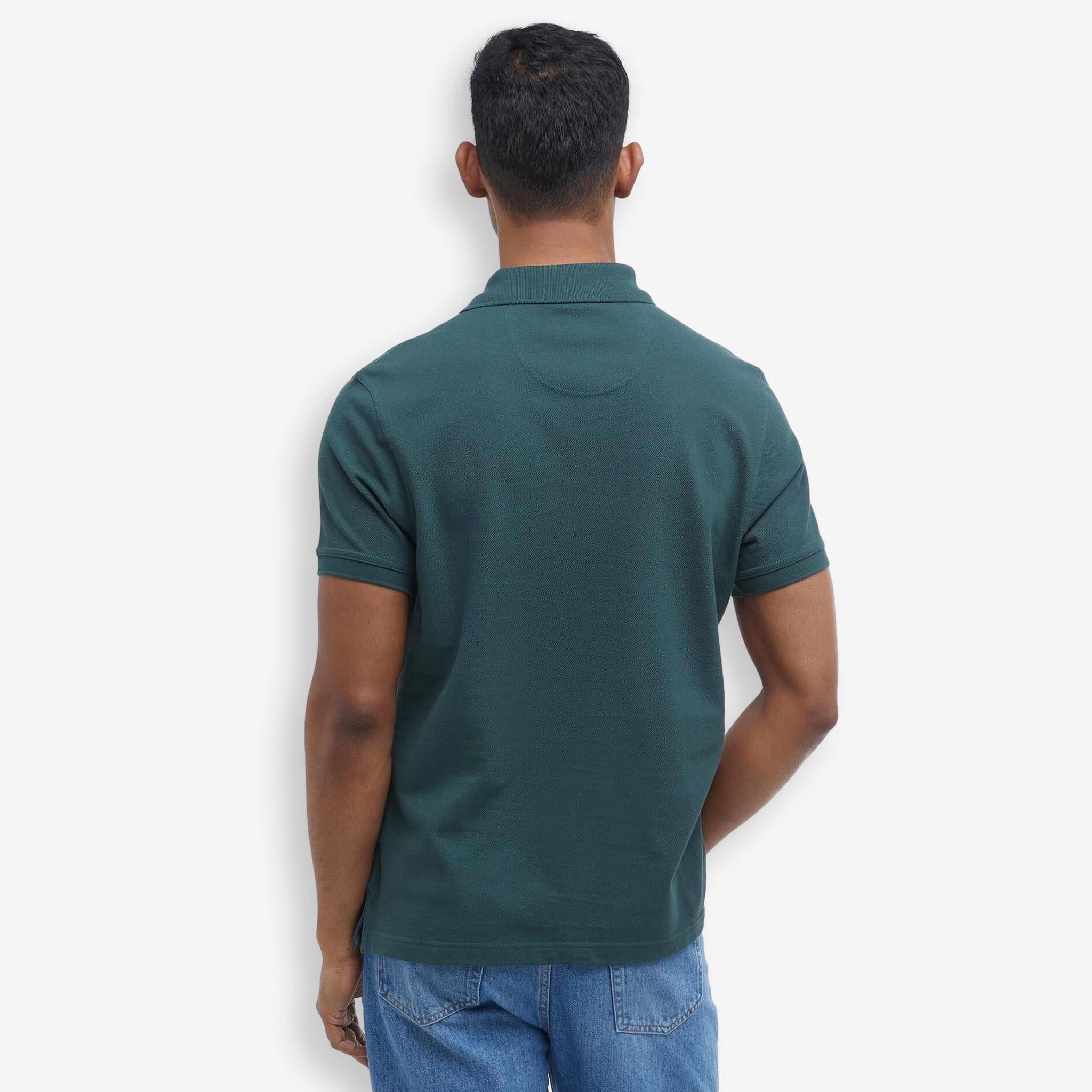 Tartan Pique Polo Green - Image 3