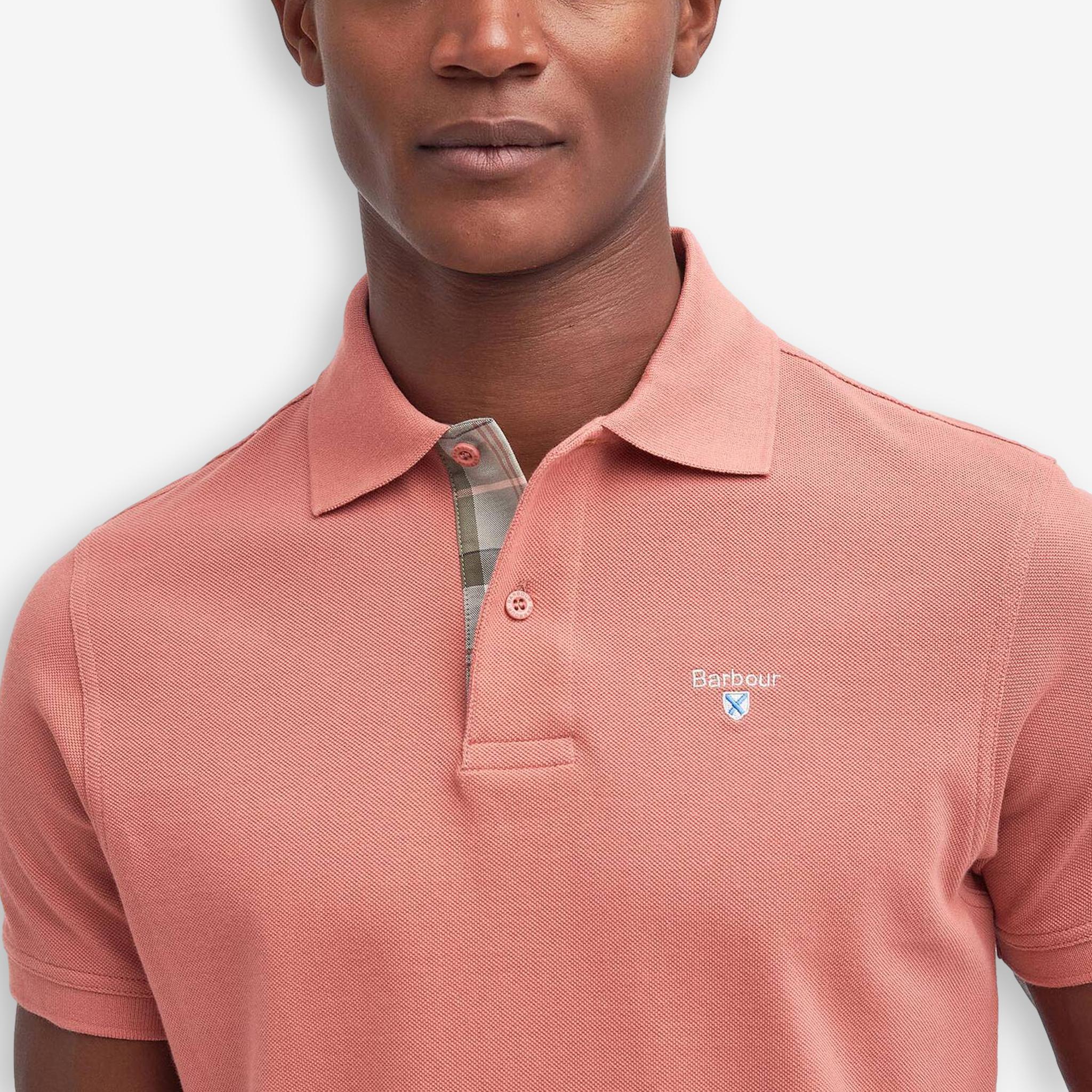 Tartan Pique Polo Pink Clay - Image 5
