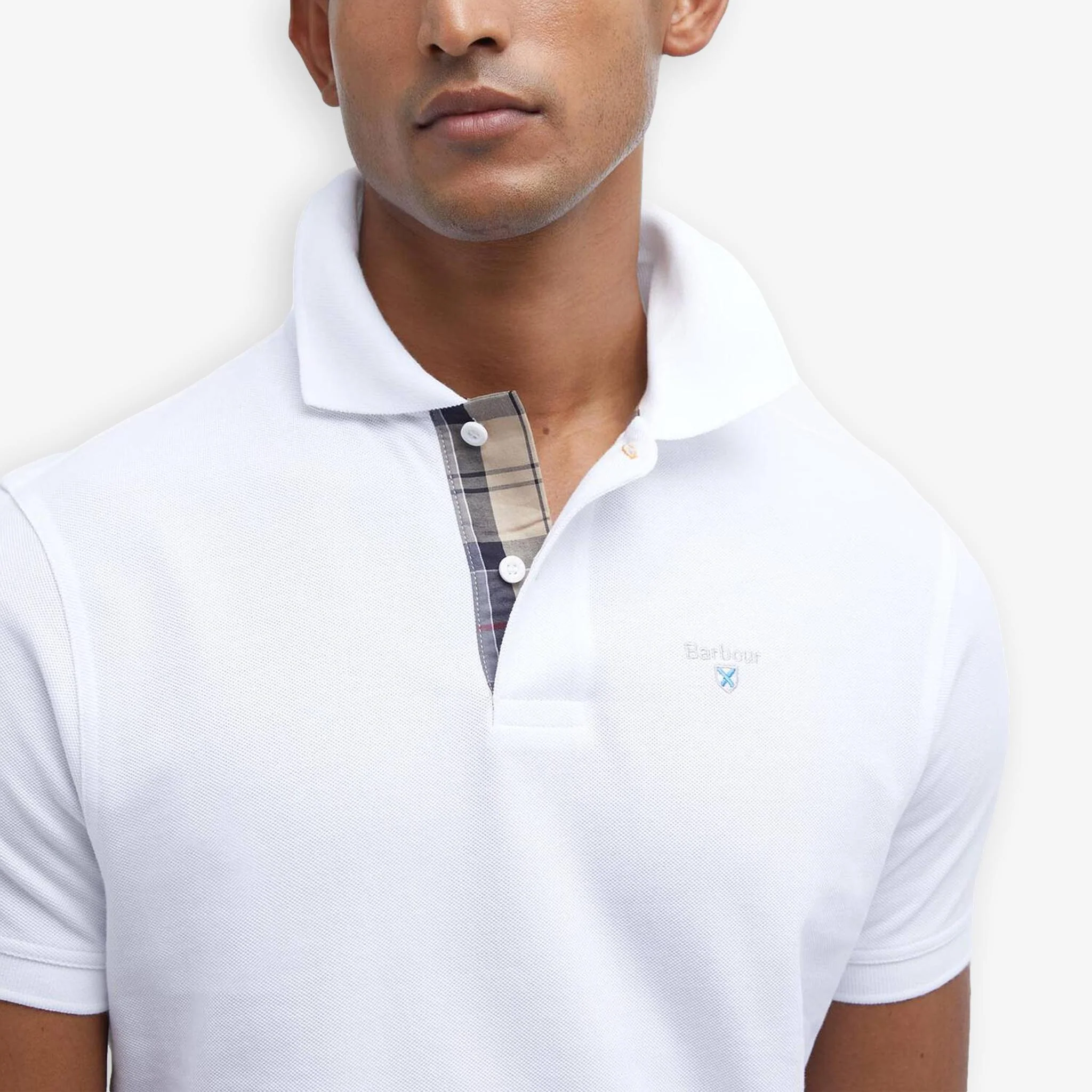 Tartan Pique Polo White - Image 5
