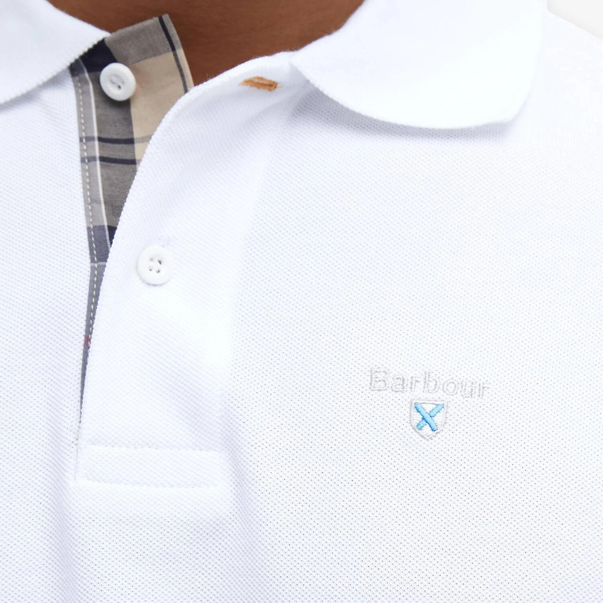 Tartan Pique Polo White - Image 6