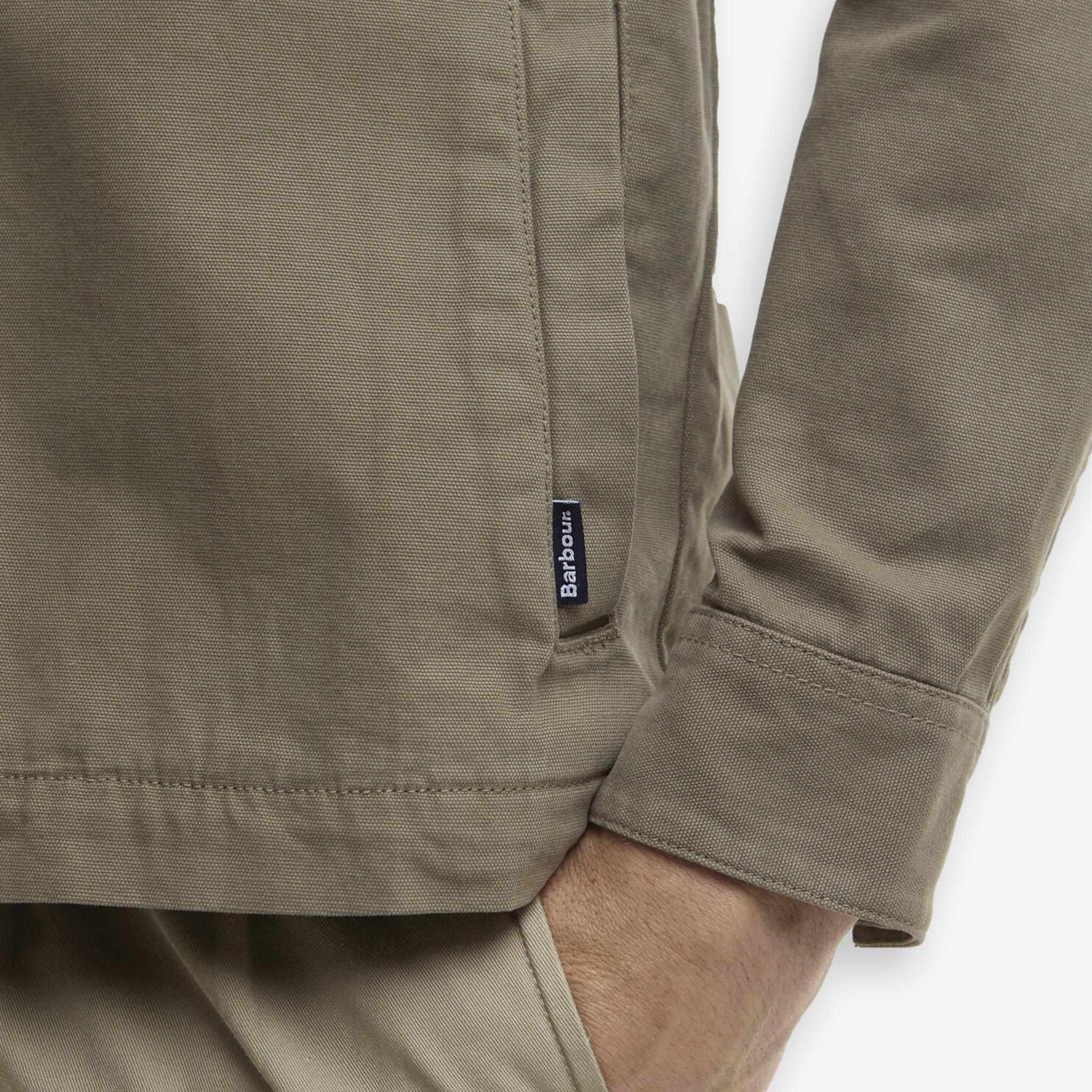 Washed Cotton Overshirt Smokey Olive - Image 5