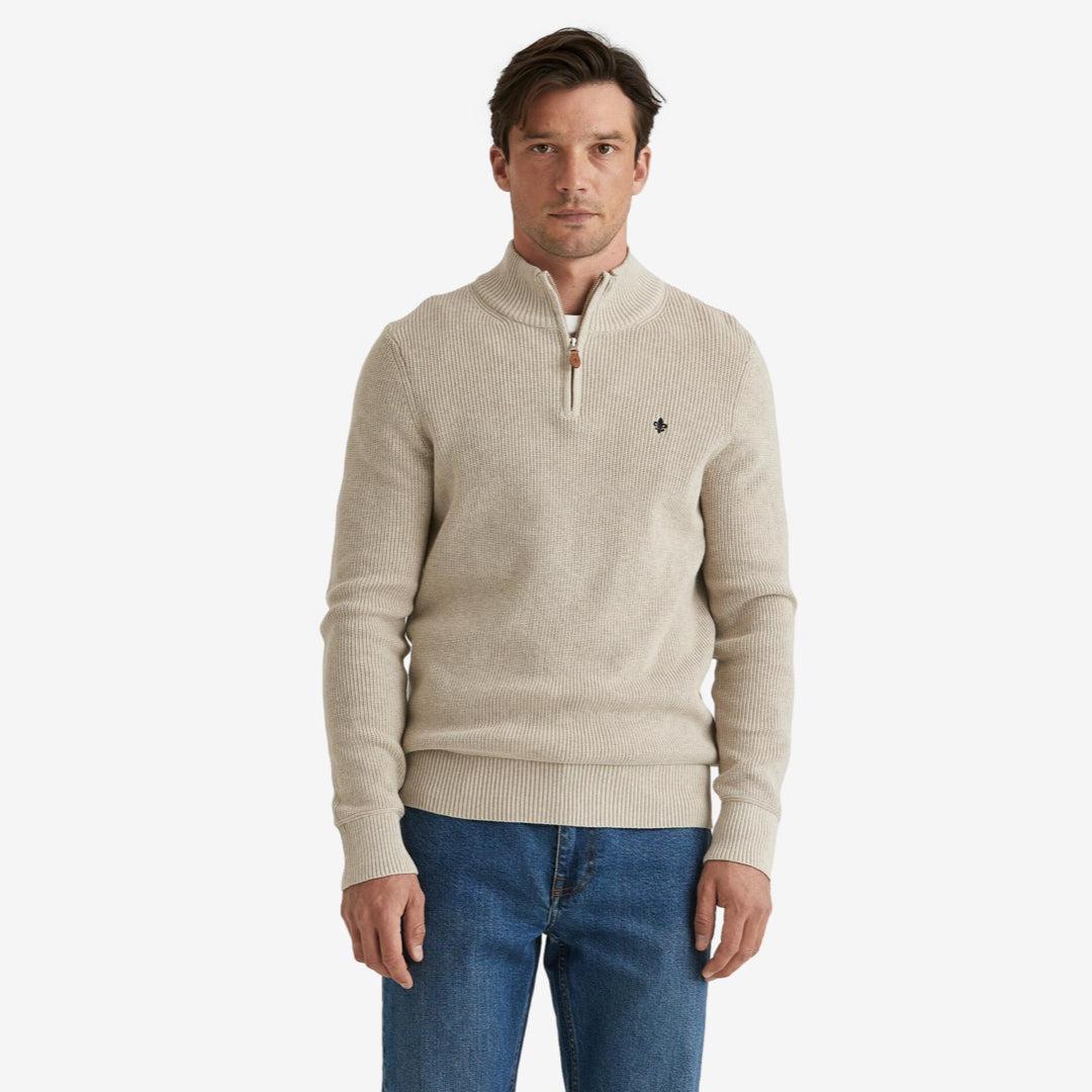 Bernard Cotton Halfzip Khaki - Image 2