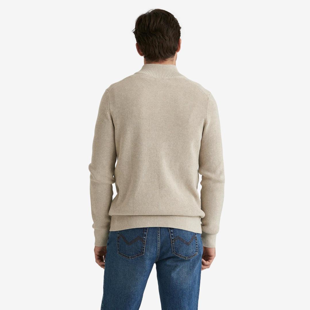 Bernard Cotton Halfzip Khaki - Image 3