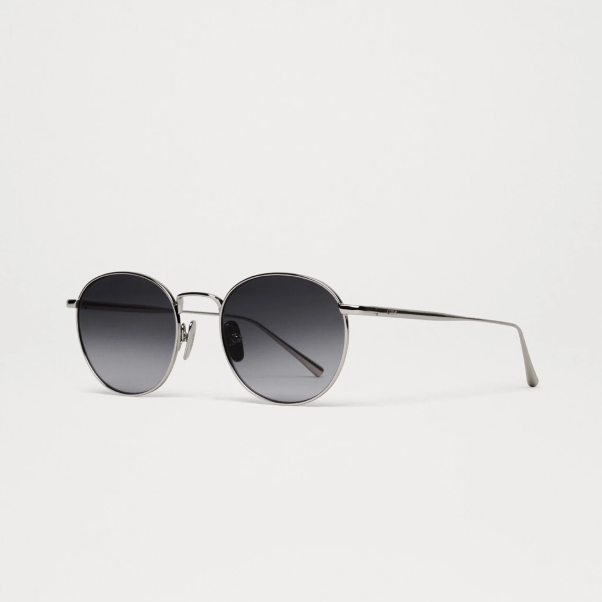 Round Sunglasses Silver Grey Gradient - Image 3