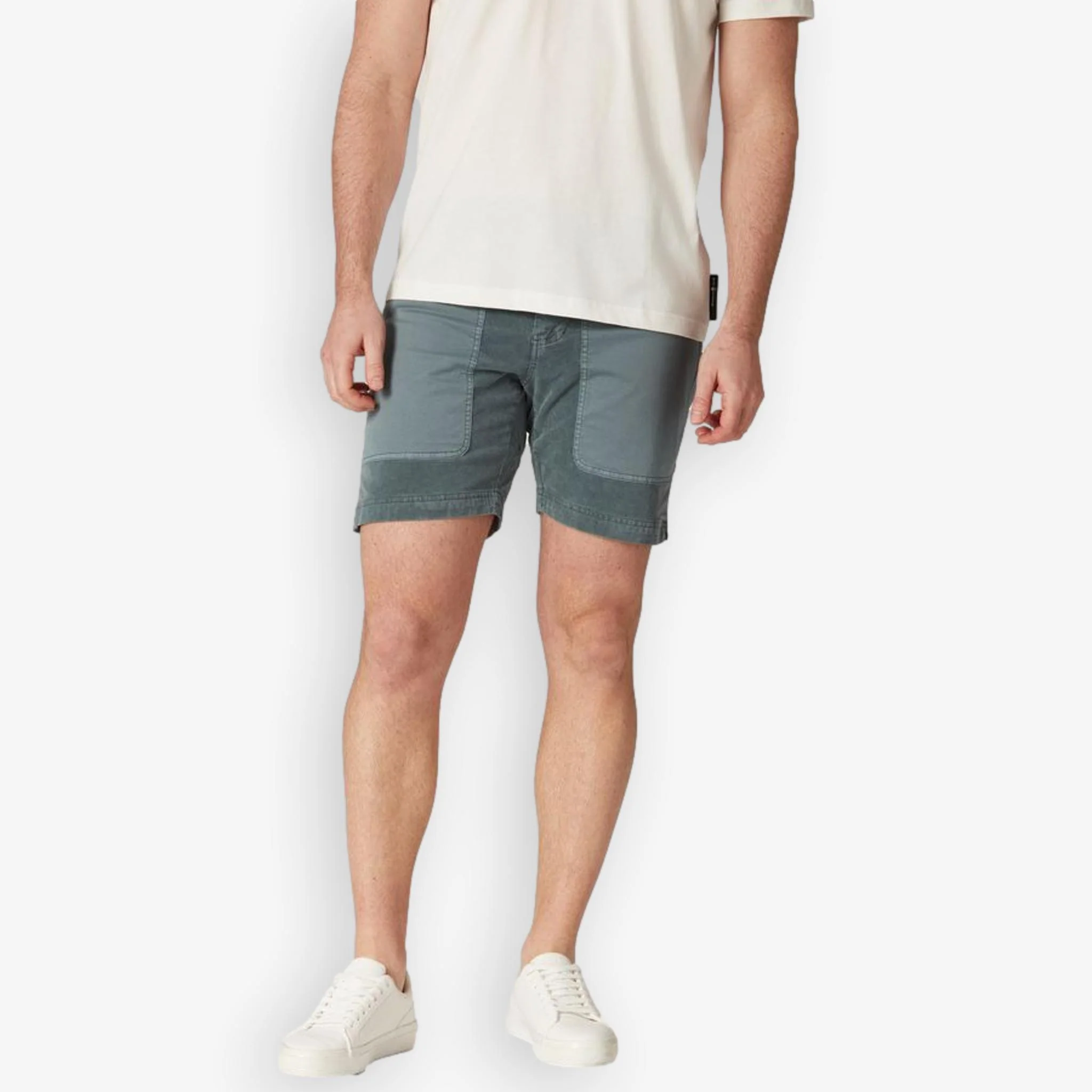 Corduroy Blocked Shorts Blue - Image 2