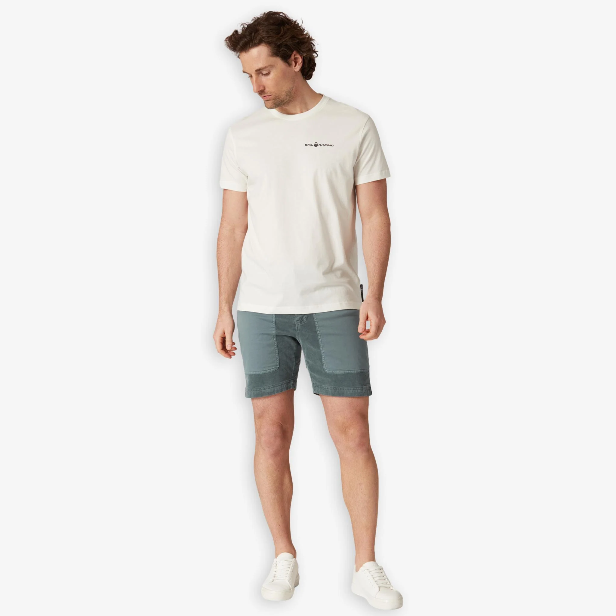 Corduroy Blocked Shorts Blue - Image 5