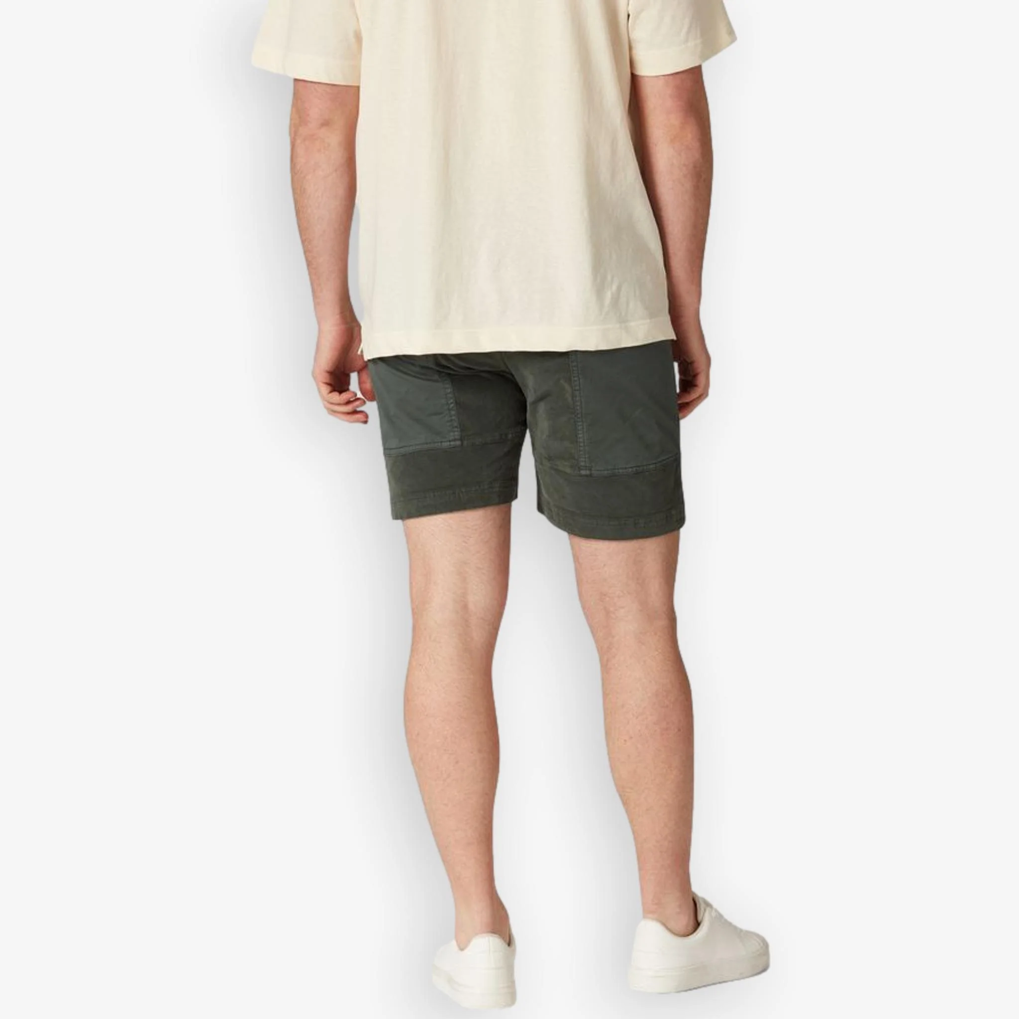 Corduroy Blocked Shorts Green - Image 4