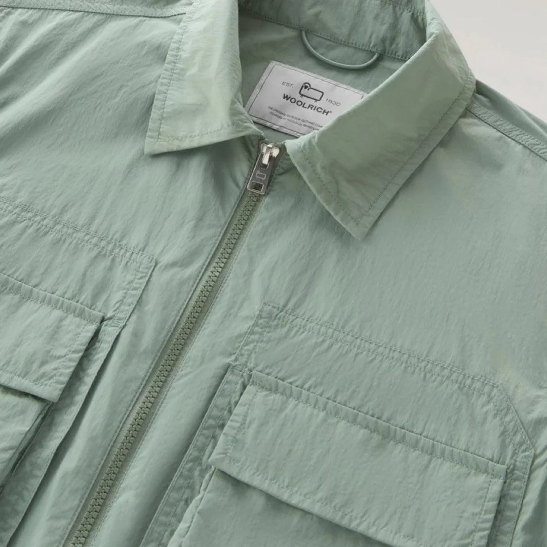 Crinckle Overshirt Sage Green - Image 6