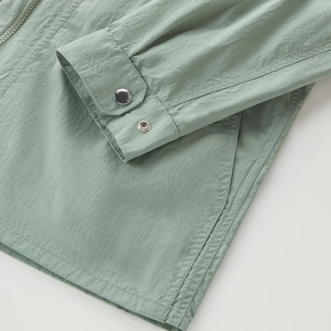 Crinckle Overshirt Sage Green - Image 8