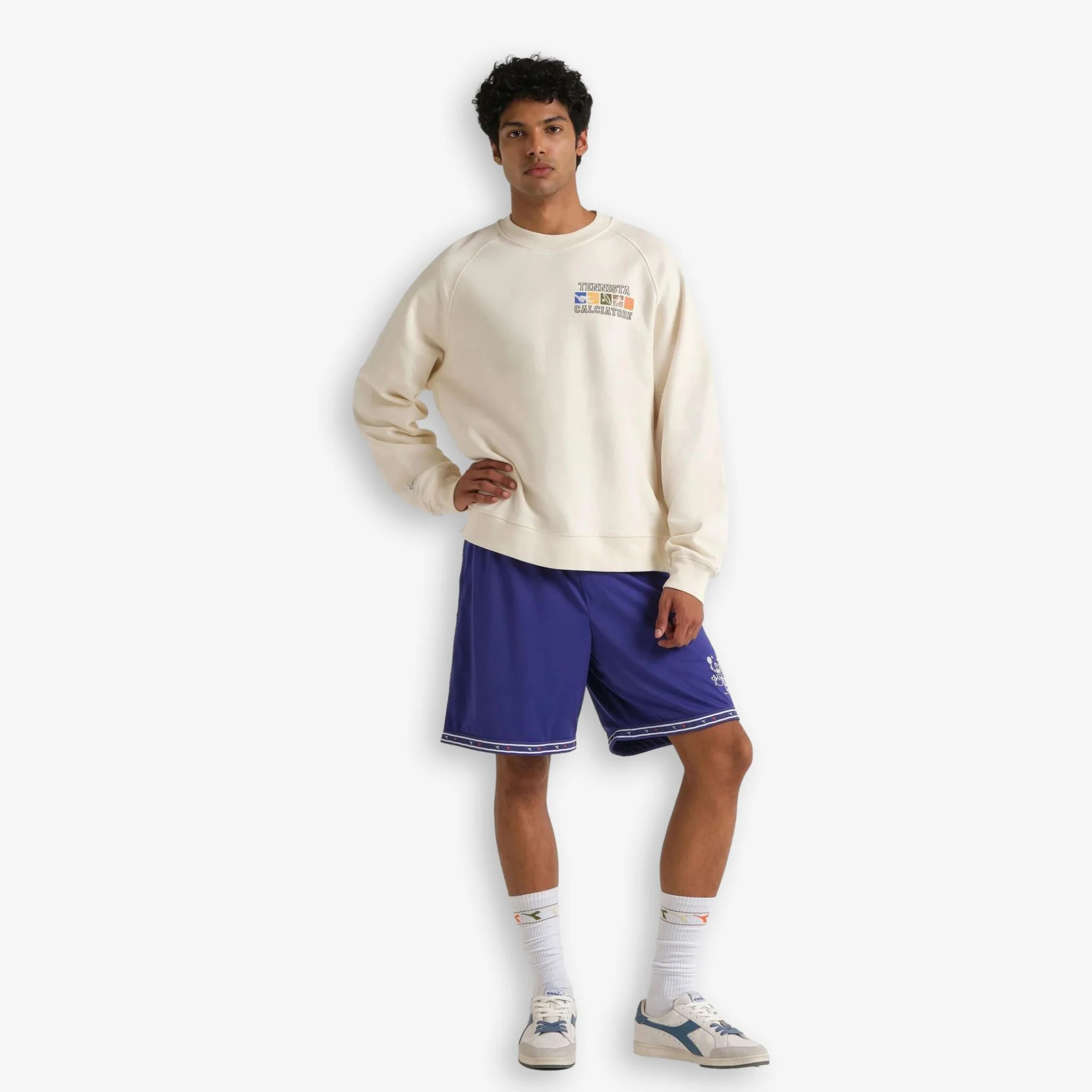 Diadora X Palmes Legacy Crewneck Sweatshirt Offwhite - Image 4