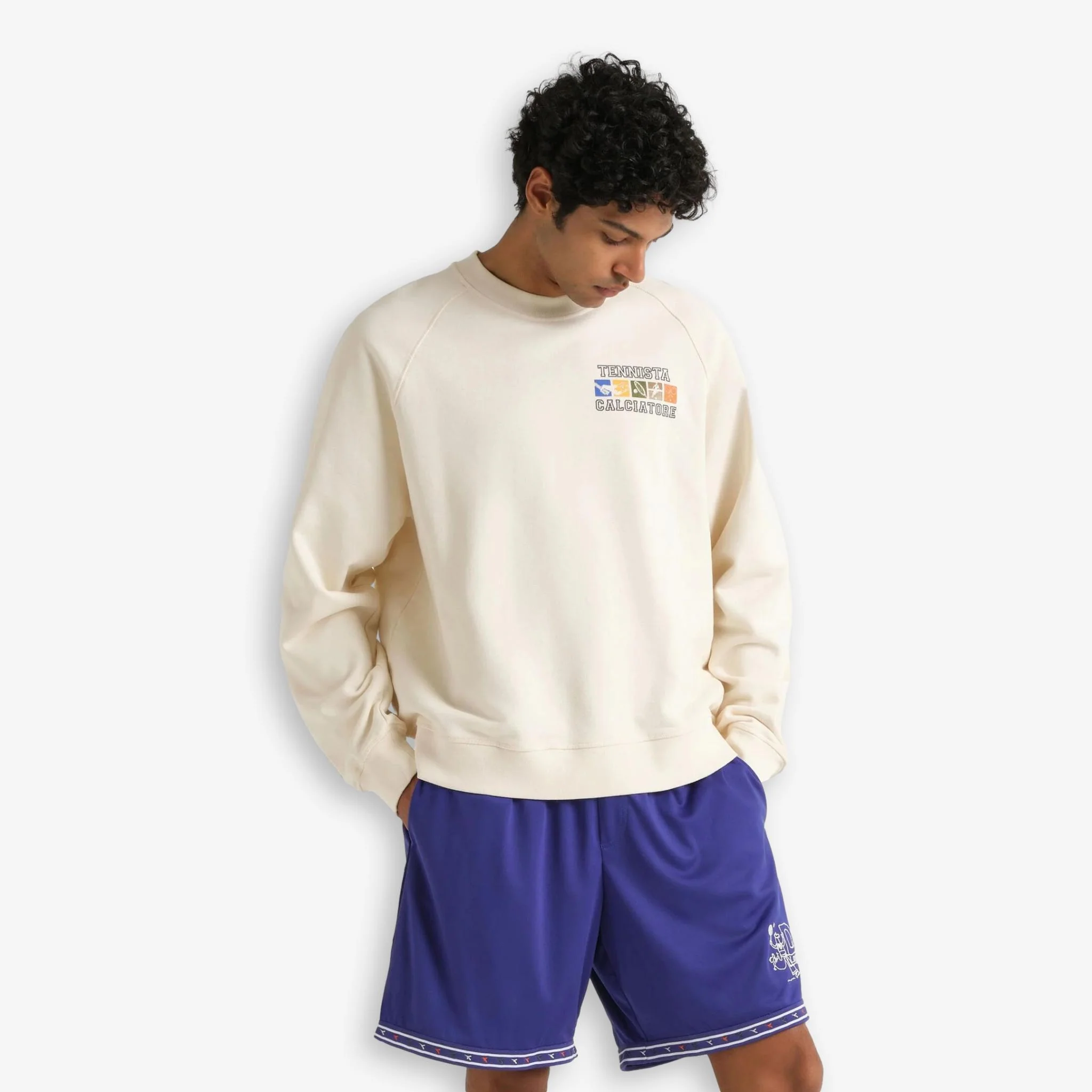Diadora X Palmes Legacy Crewneck Sweatshirt Offwhite - Image 5