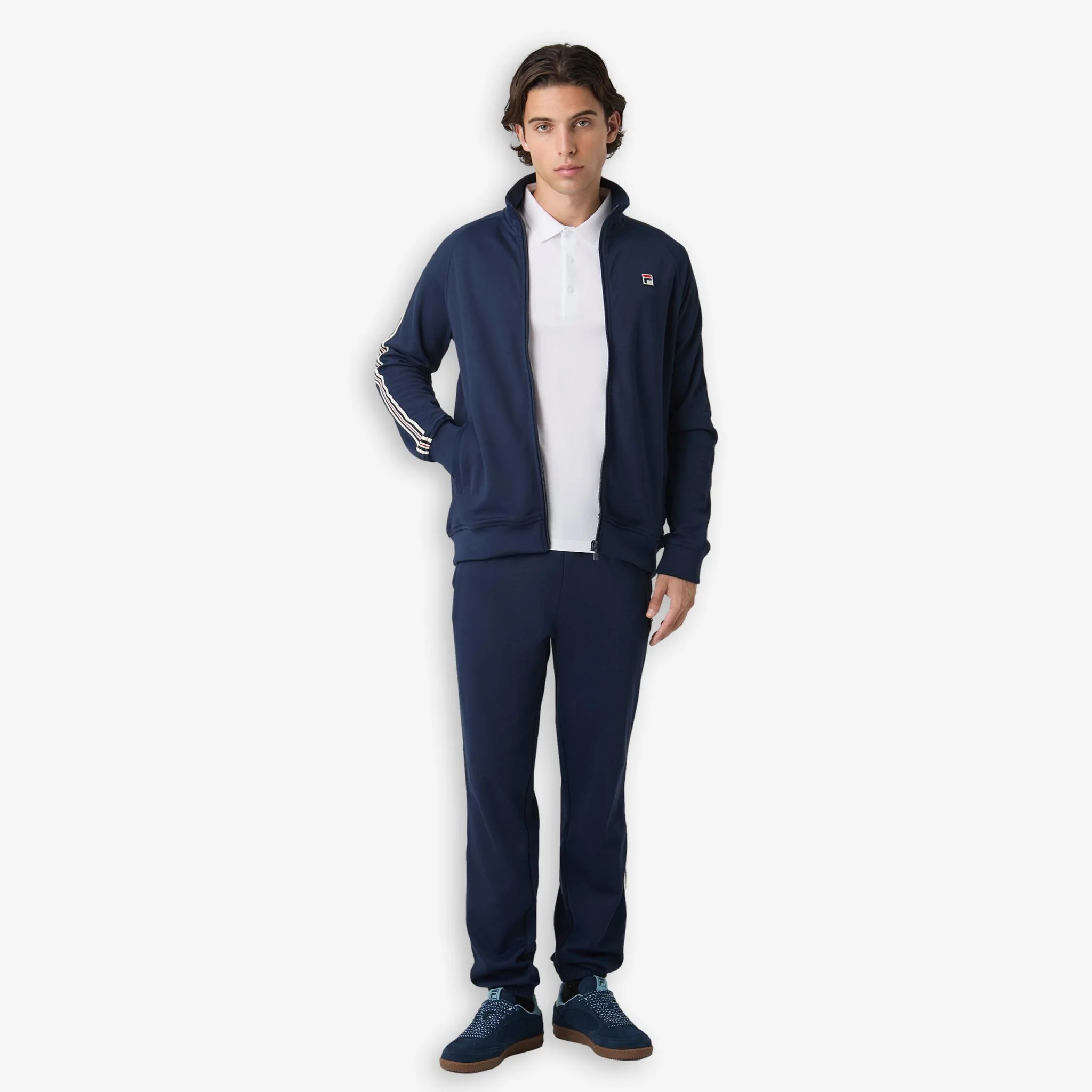 Biella Pique Track Jacket Blue - Image 4