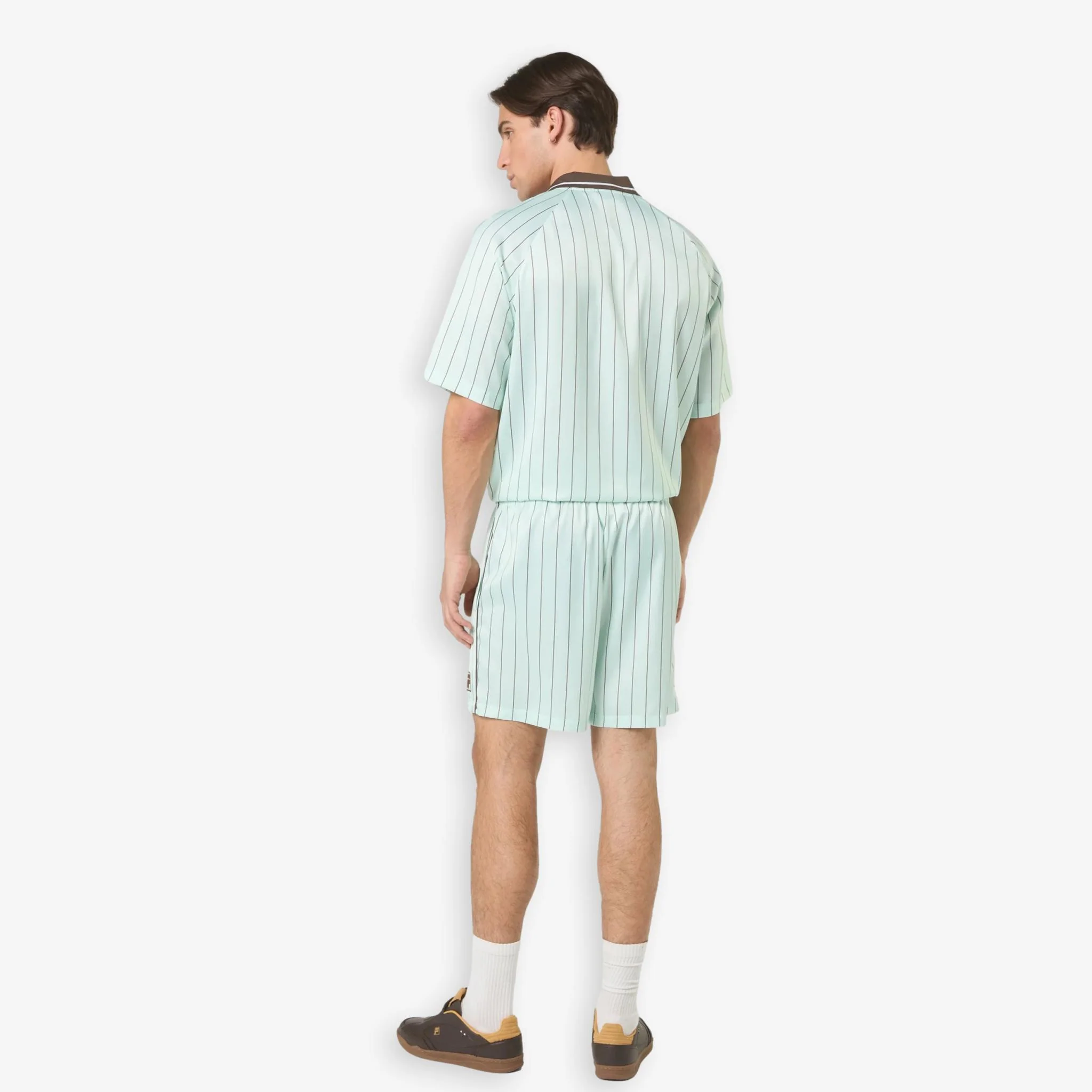 Coverciano Pinstriped Satin Shorts Green - Image 3