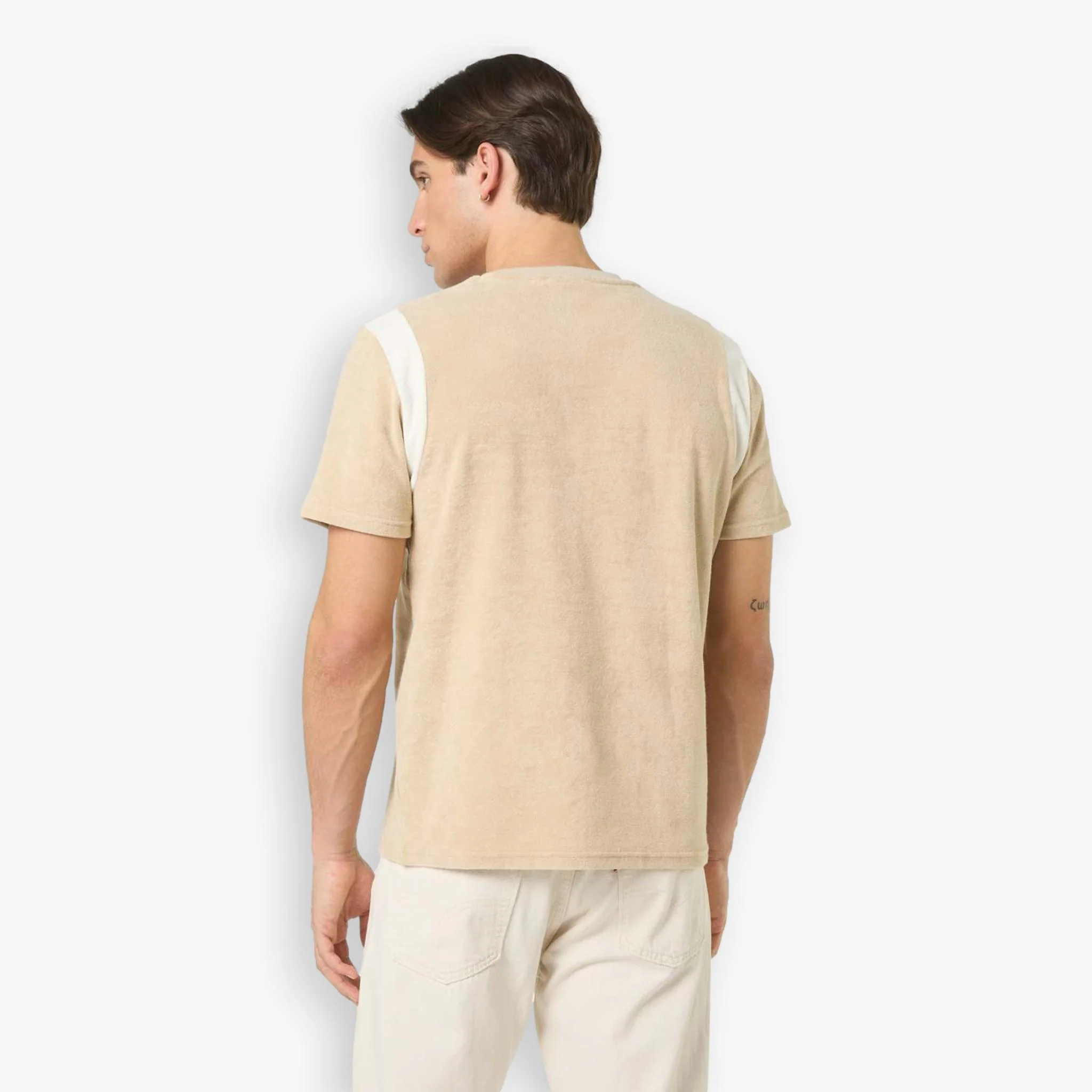 Empoli Cotton Terry T-Shirt Beige - Image 4