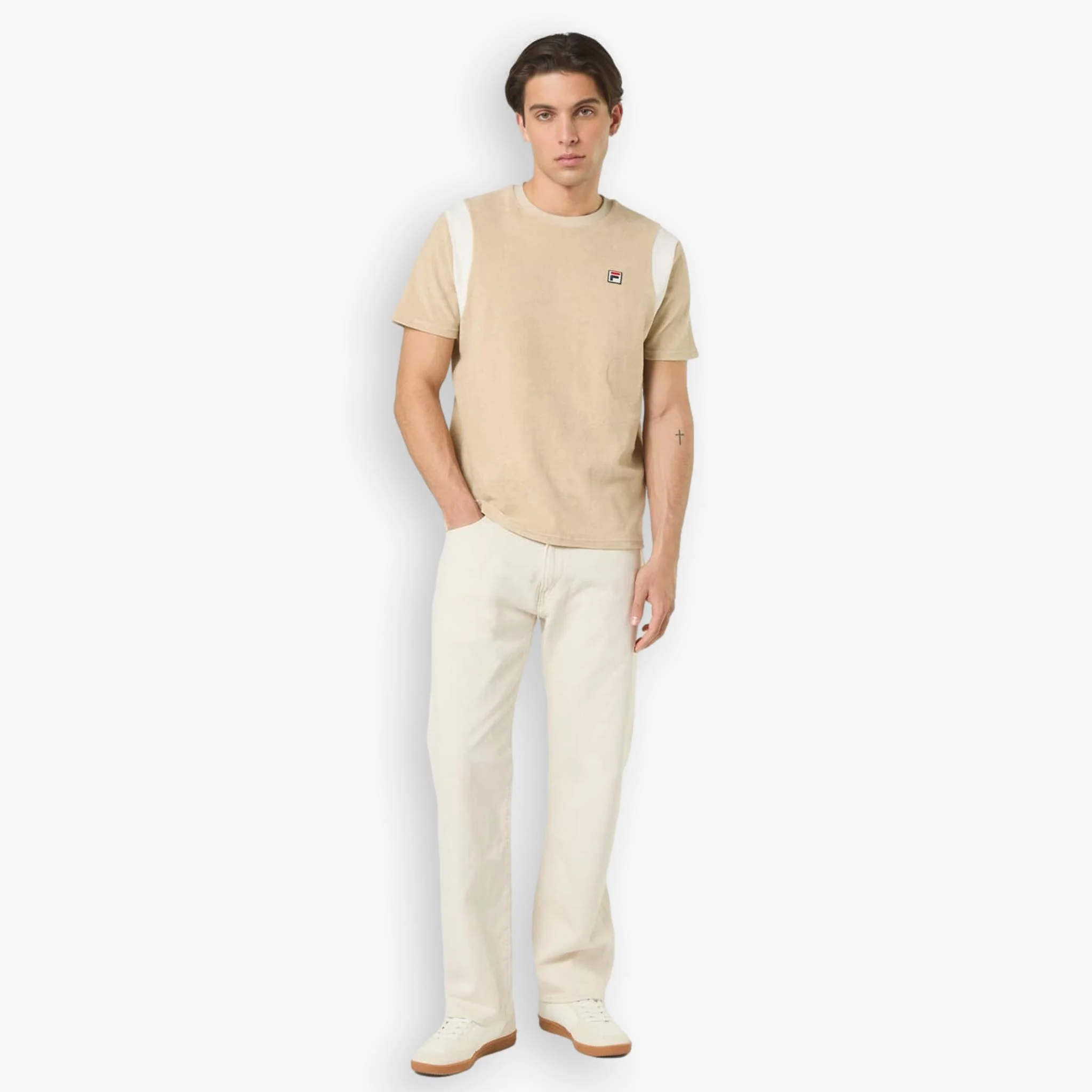 Empoli Cotton Terry T-Shirt Beige - Image 5