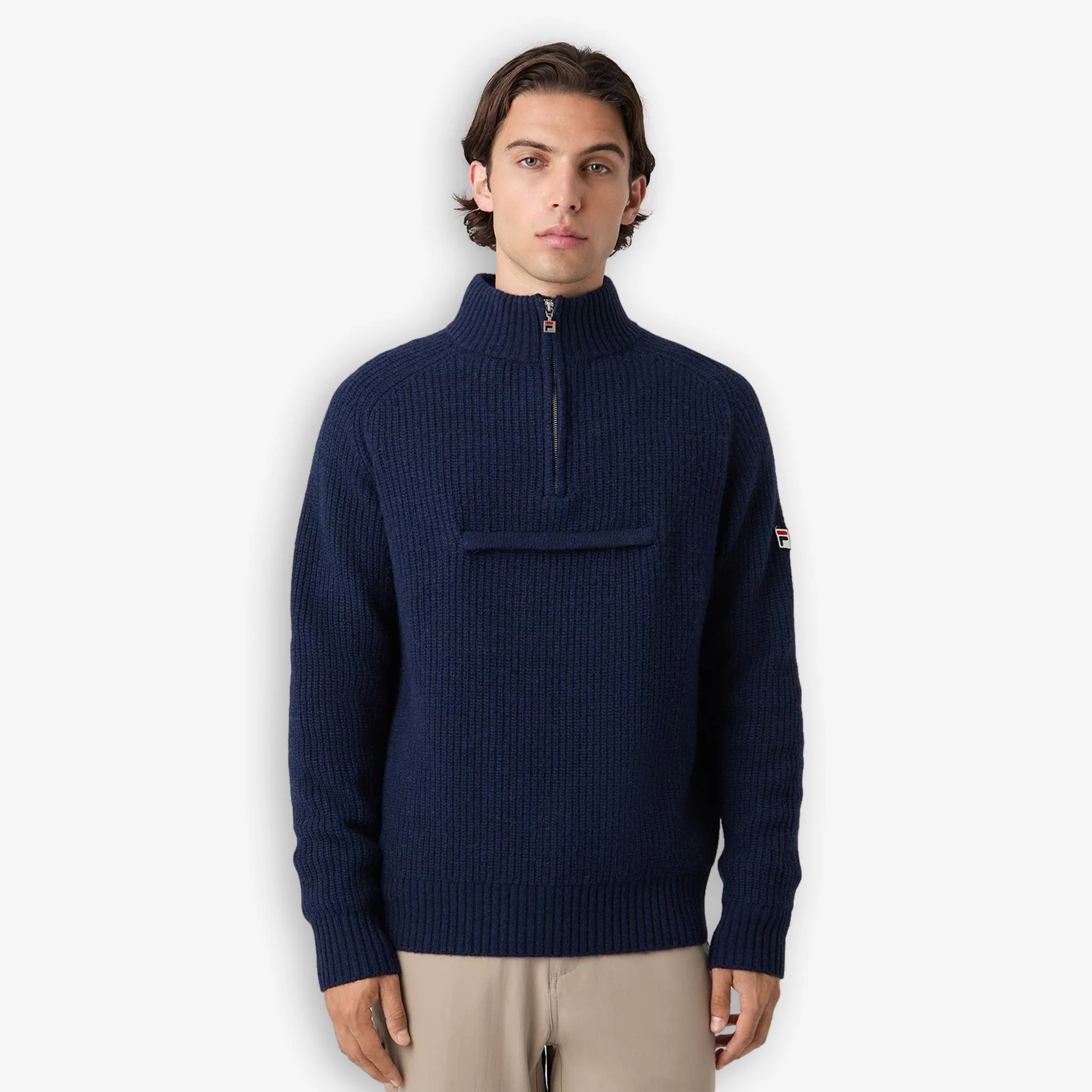 Giovanni Relaxed Half Zip Knit Sailing Sweater Blue - Image 2