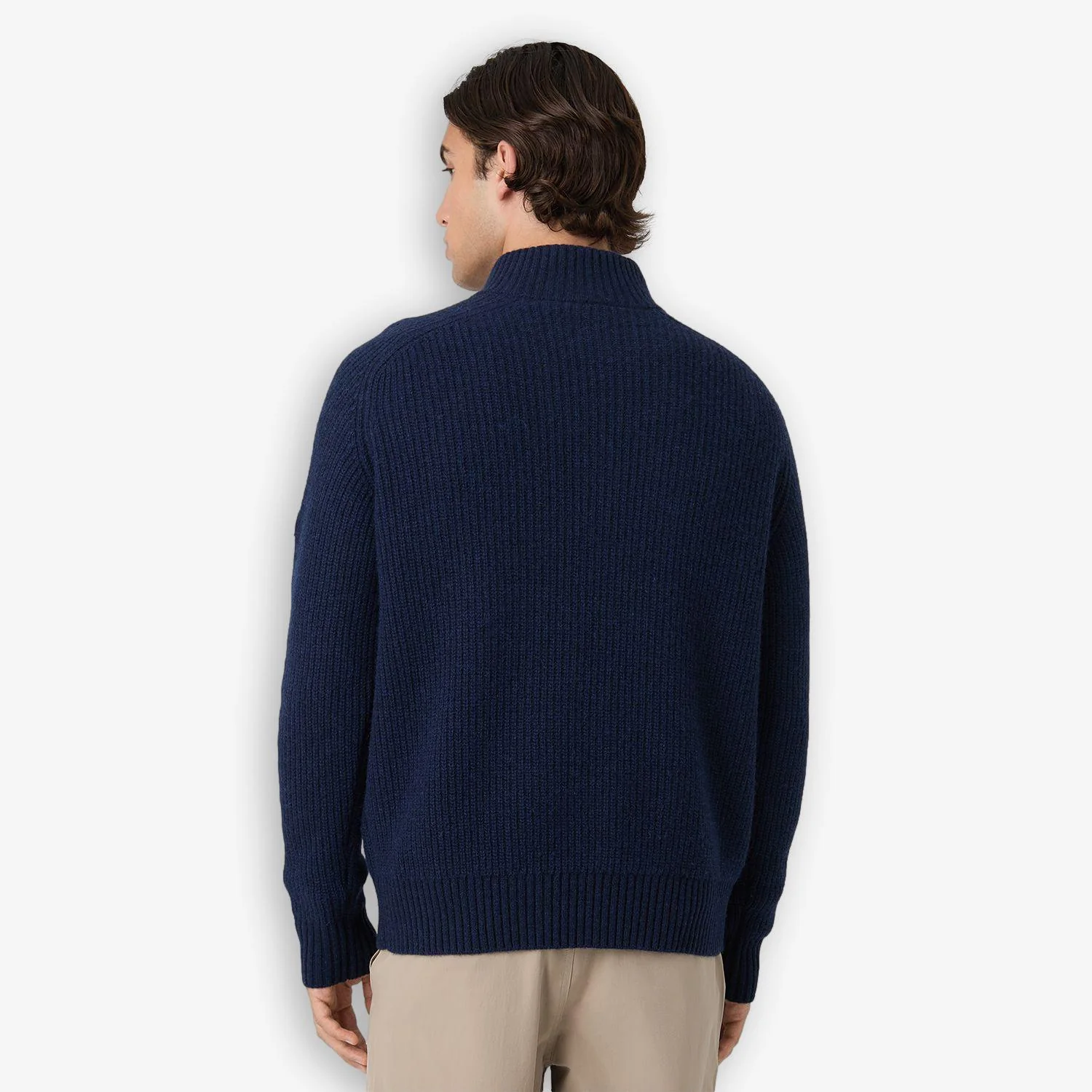 Giovanni Relaxed Half Zip Knit Sailing Sweater Blue - Image 3