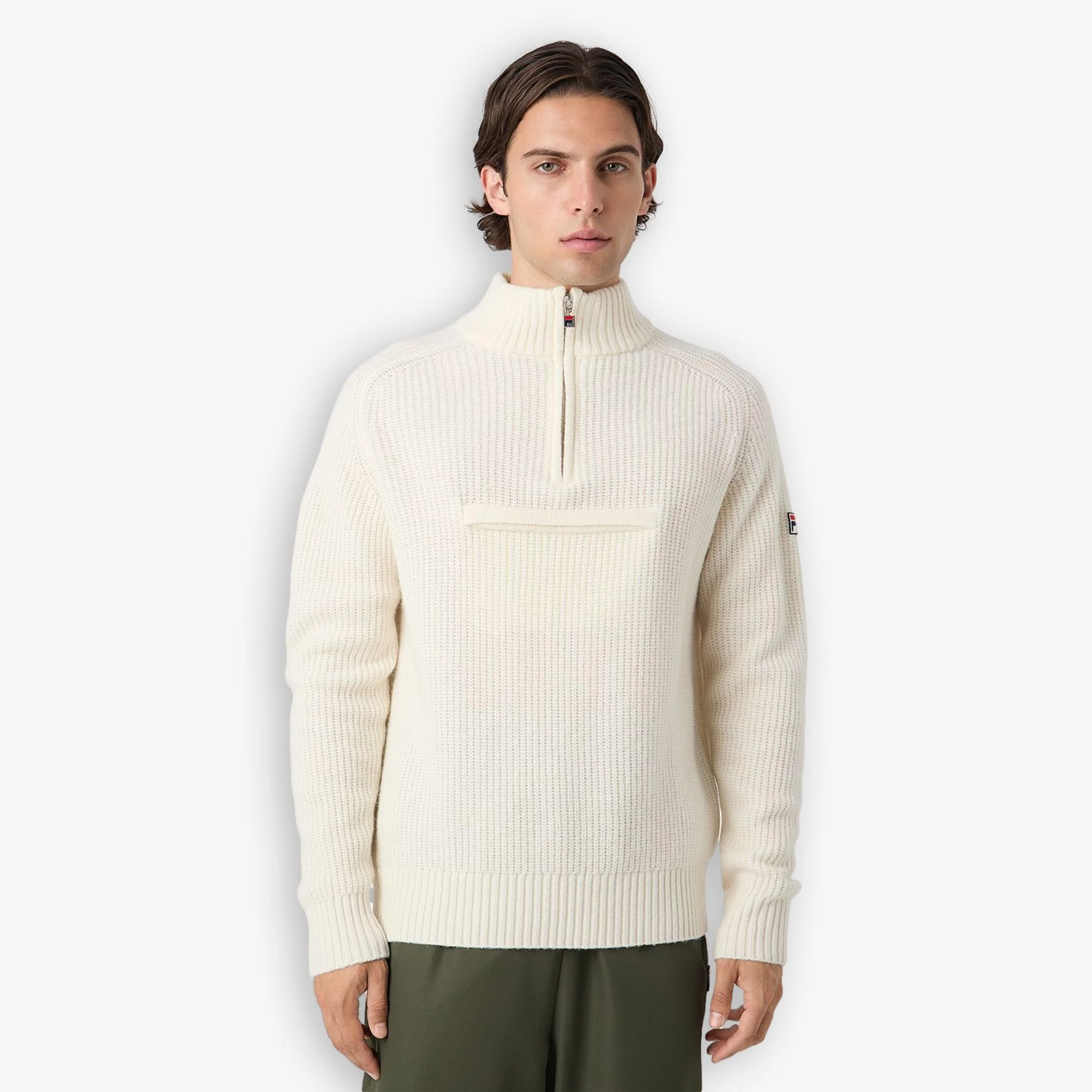 Giovanni Relaxed Half Zip Knit Sailing Sweater Offwhite - Image 2