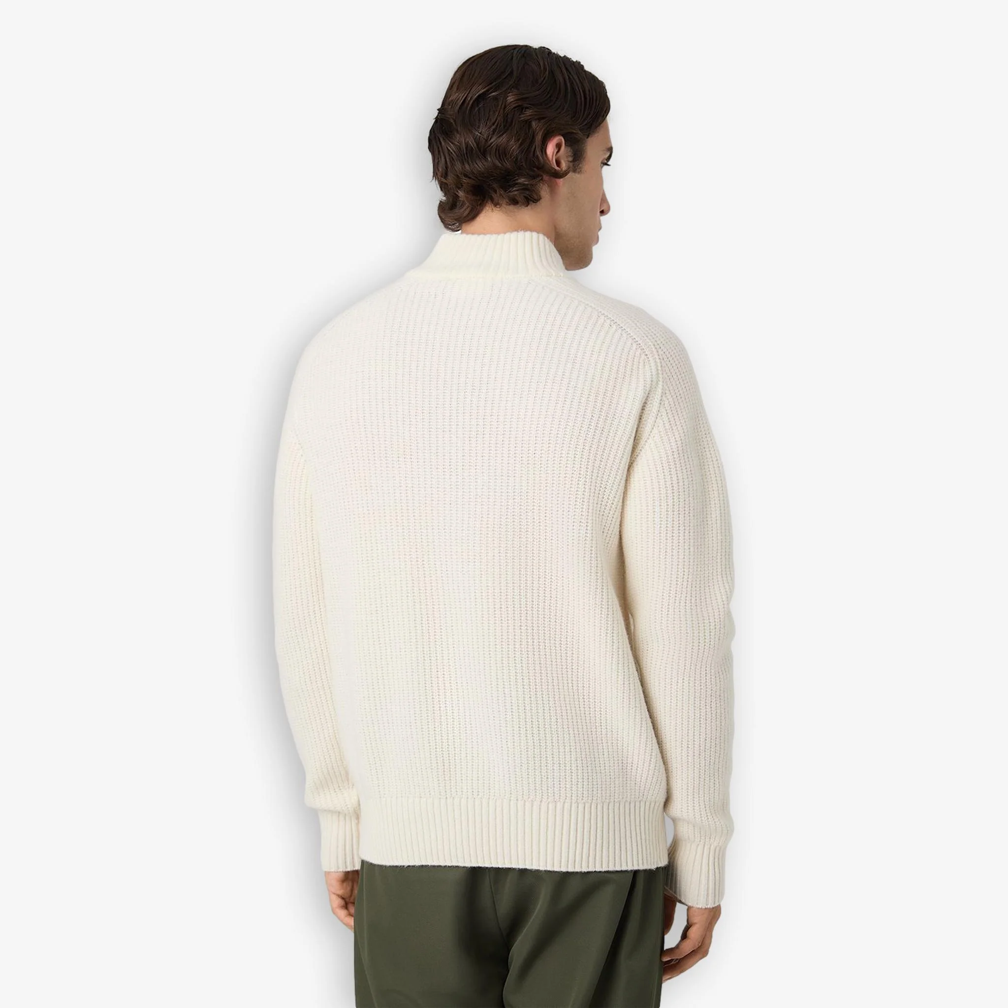Giovanni Relaxed Half Zip Knit Sailing Sweater Offwhite - Image 3
