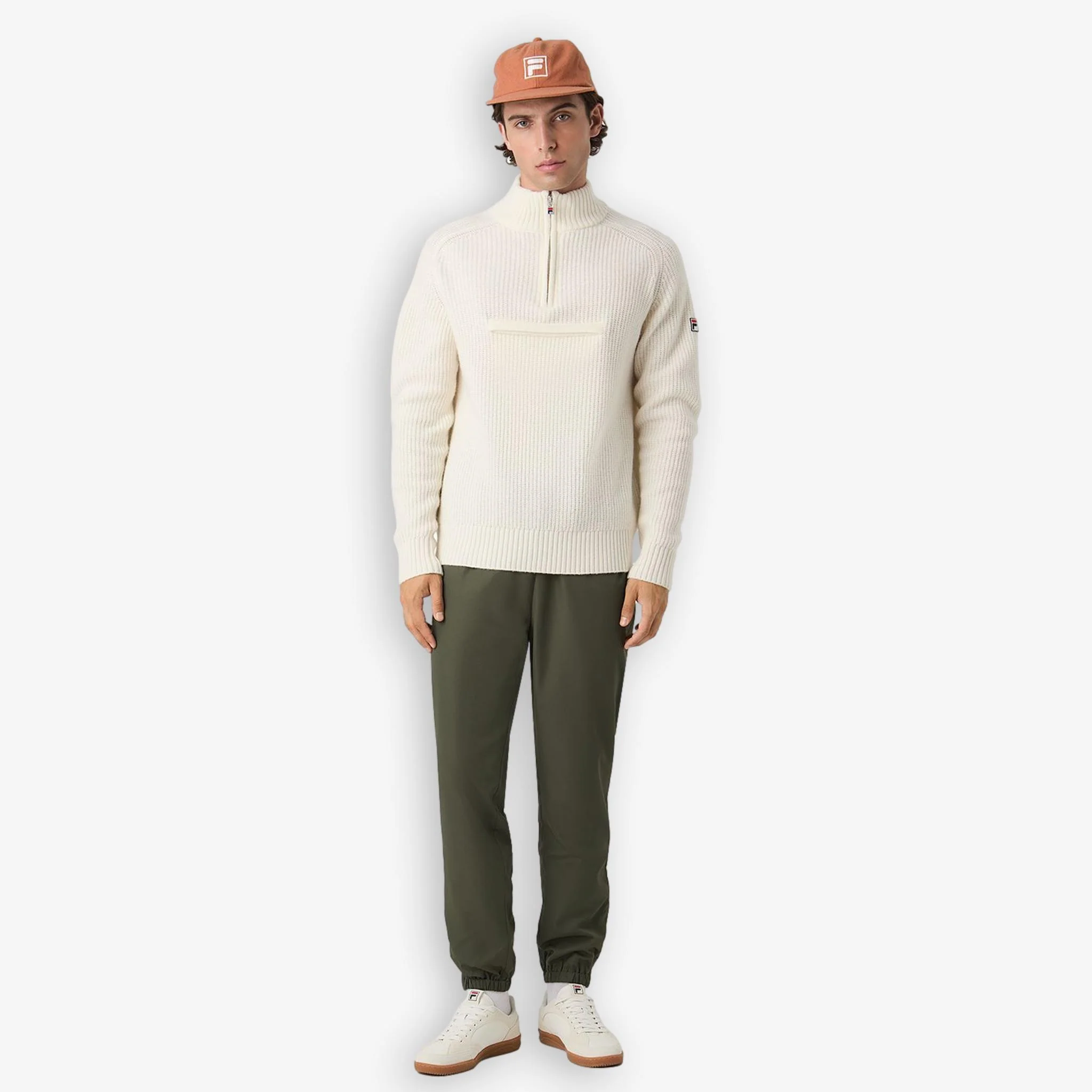 Giovanni Relaxed Half Zip Knit Sailing Sweater Offwhite - Image 4