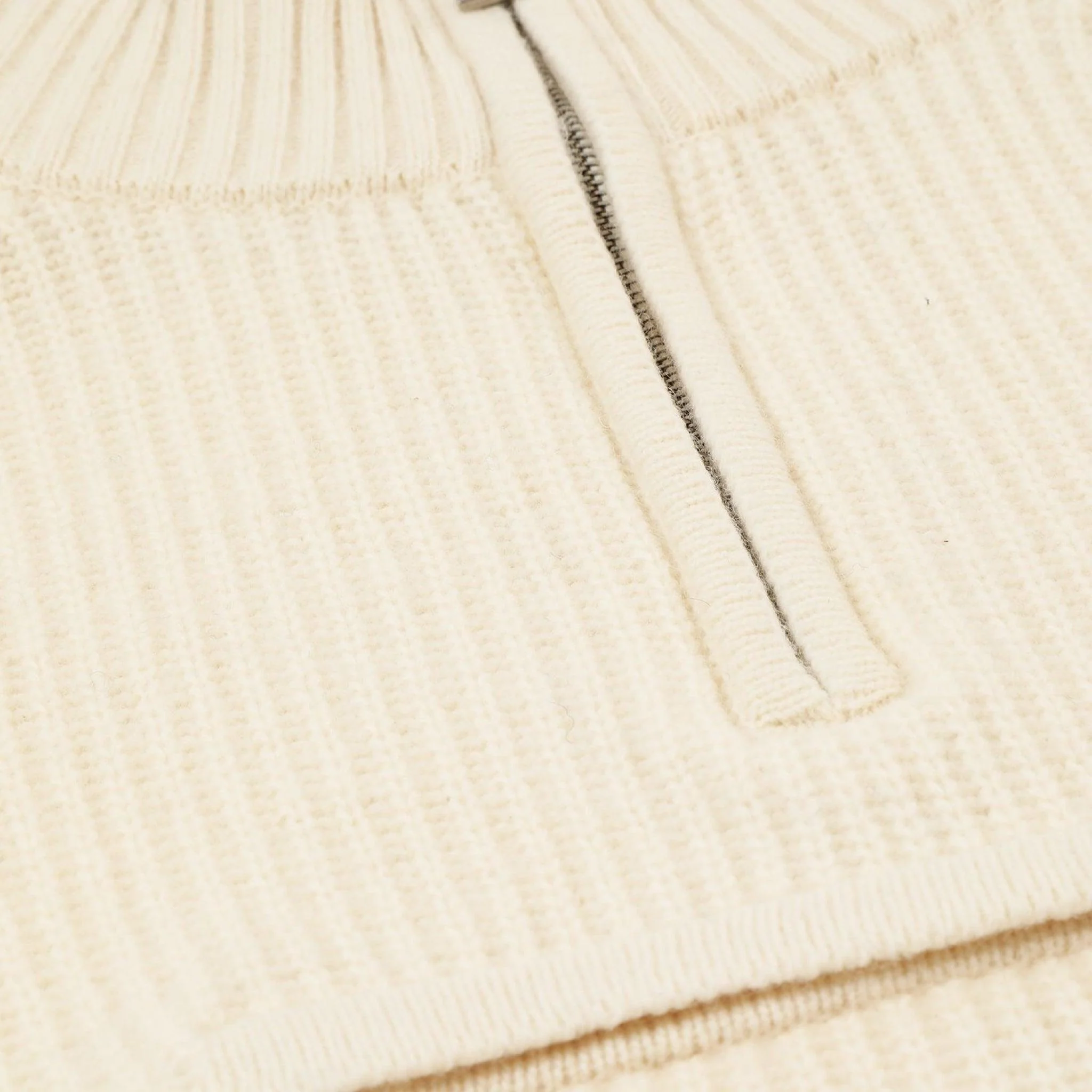Giovanni Relaxed Half Zip Knit Sailing Sweater Offwhite - Image 6