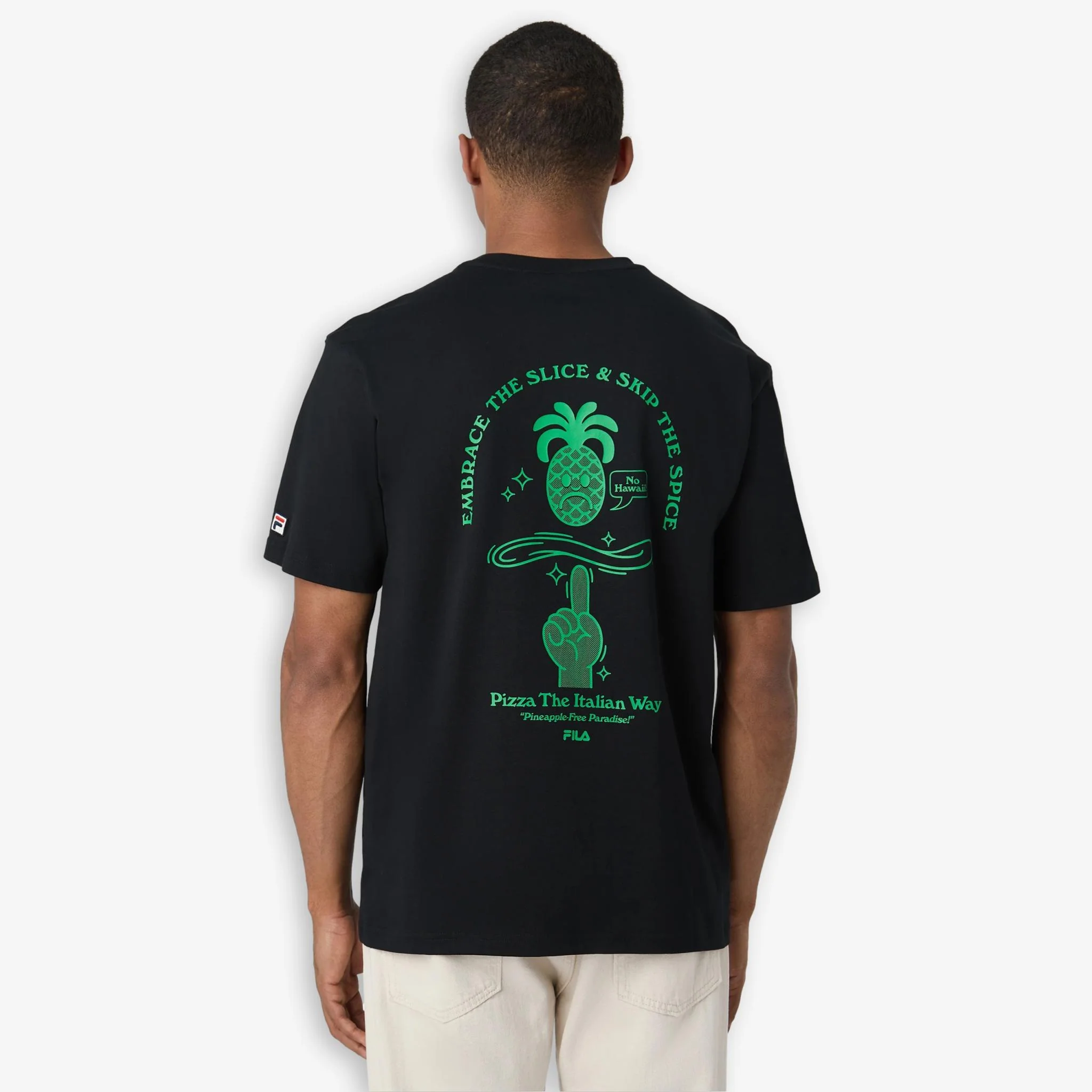 Navigli Pizza Graphic T-Shirt Black - Image 4