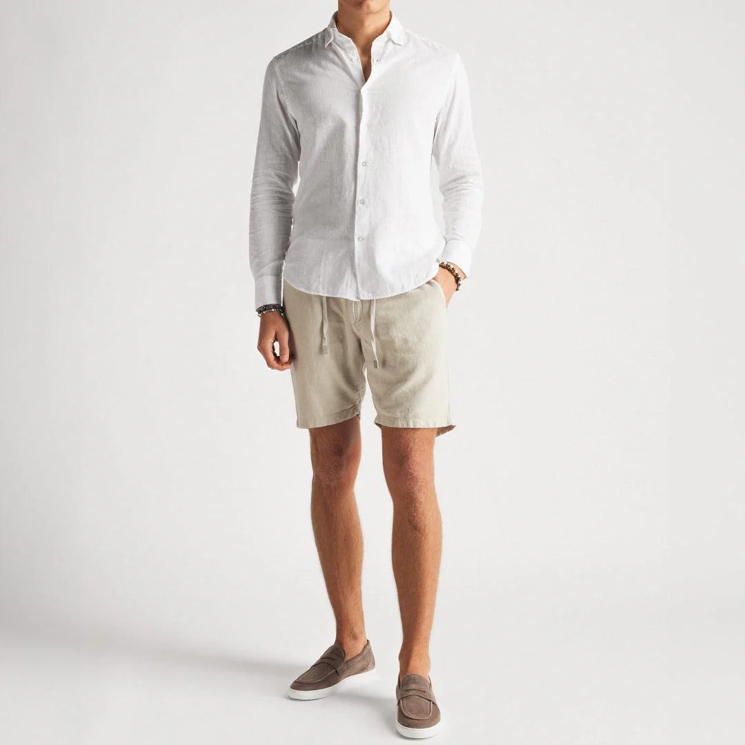 Cotton/Linen Shorts Sand - Image 4