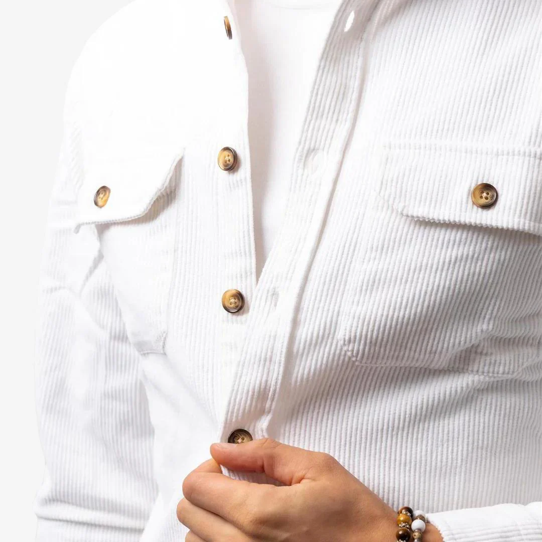 Corduroy Overshirt White - Image 3