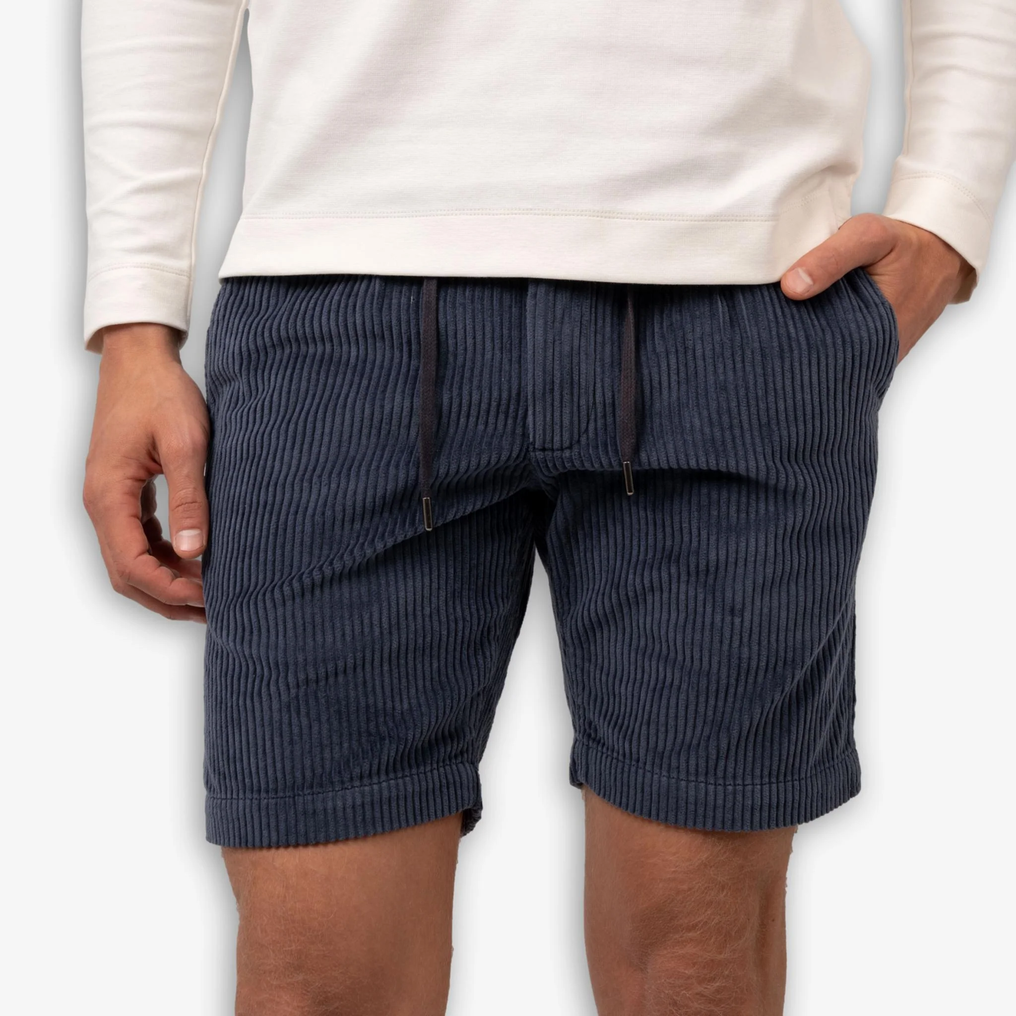 Corduroy Shorts Navy - Image 2